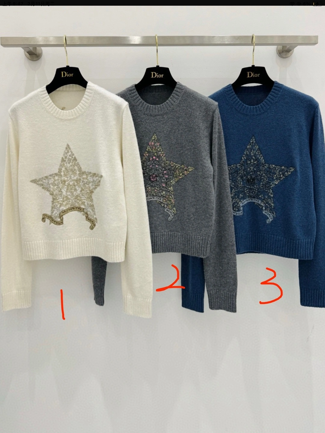 &Victoria- 4ior cashmere embroidery 3colour item:E-F275B1199-3T