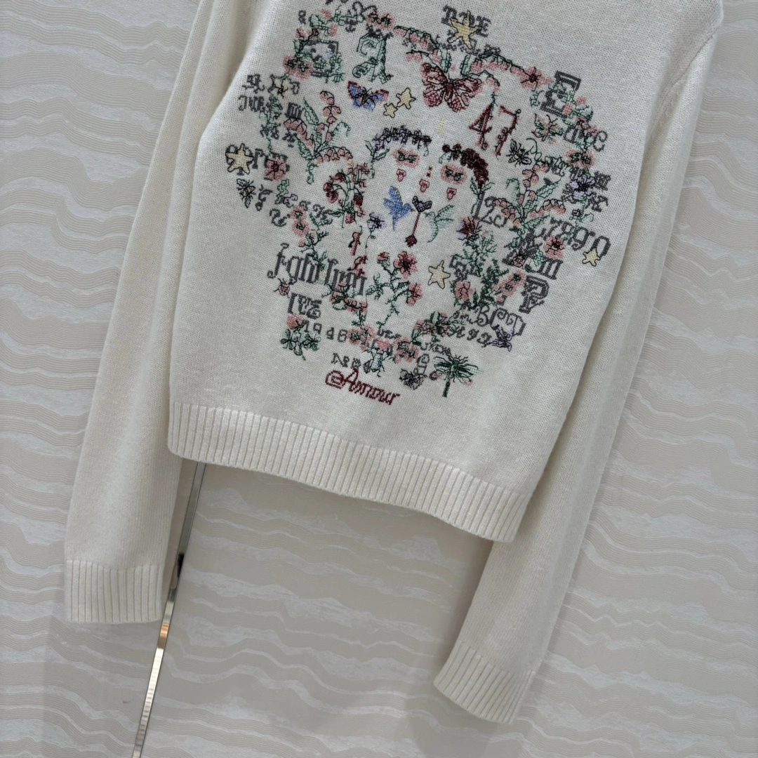 Victoria- 4ior embroidery cashmere 2colour item:E-F240C0310-2