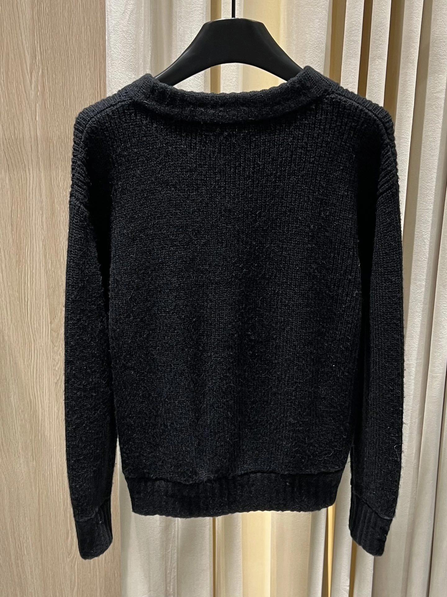 Victoria- 8V Wool Knit Cardigan with Monogram Ribbon Ties item:E-F140L1926H