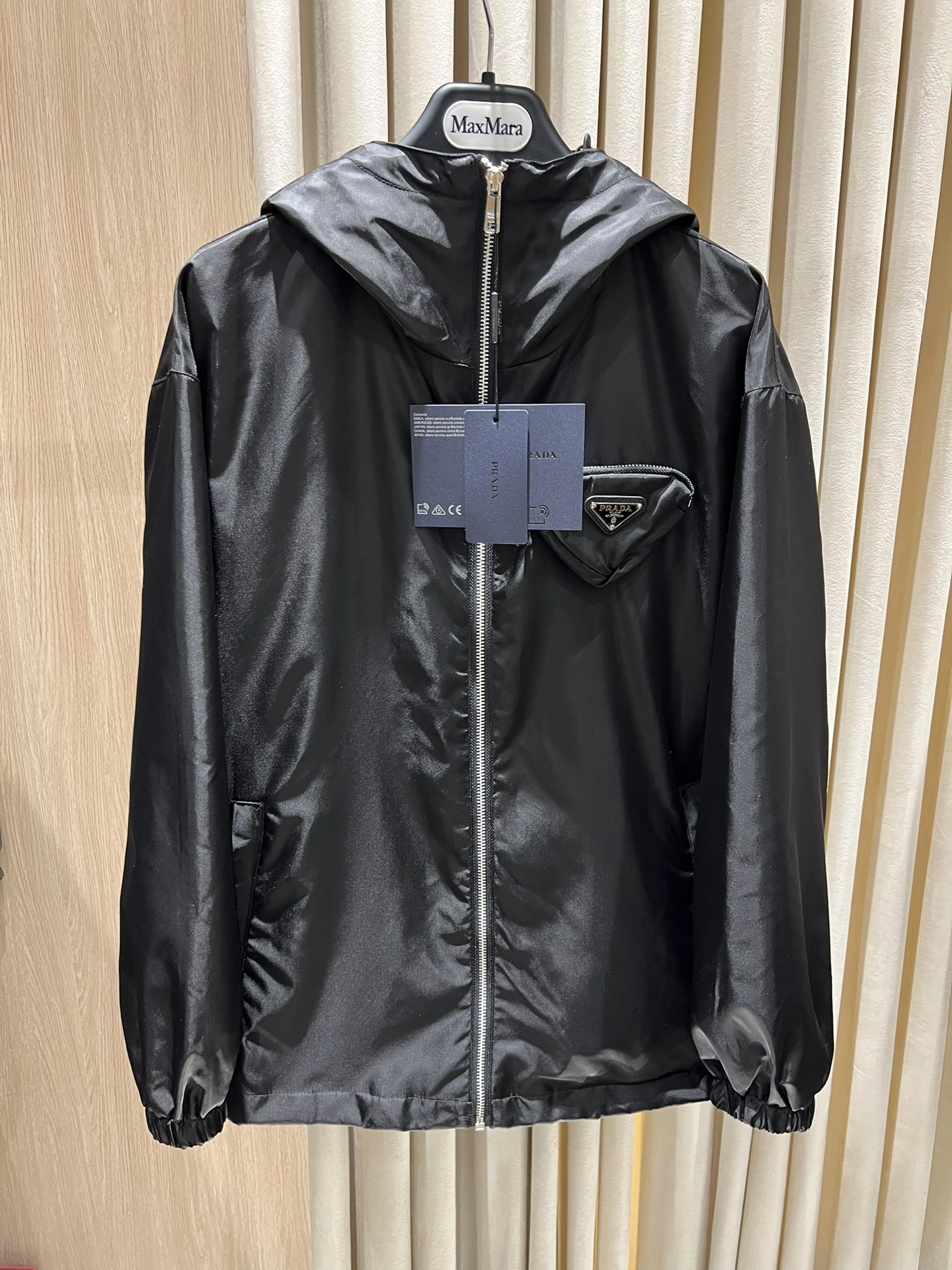 Victoria- Pr141 Belted Hooded Nylon Jacket item:E-F140I2718H