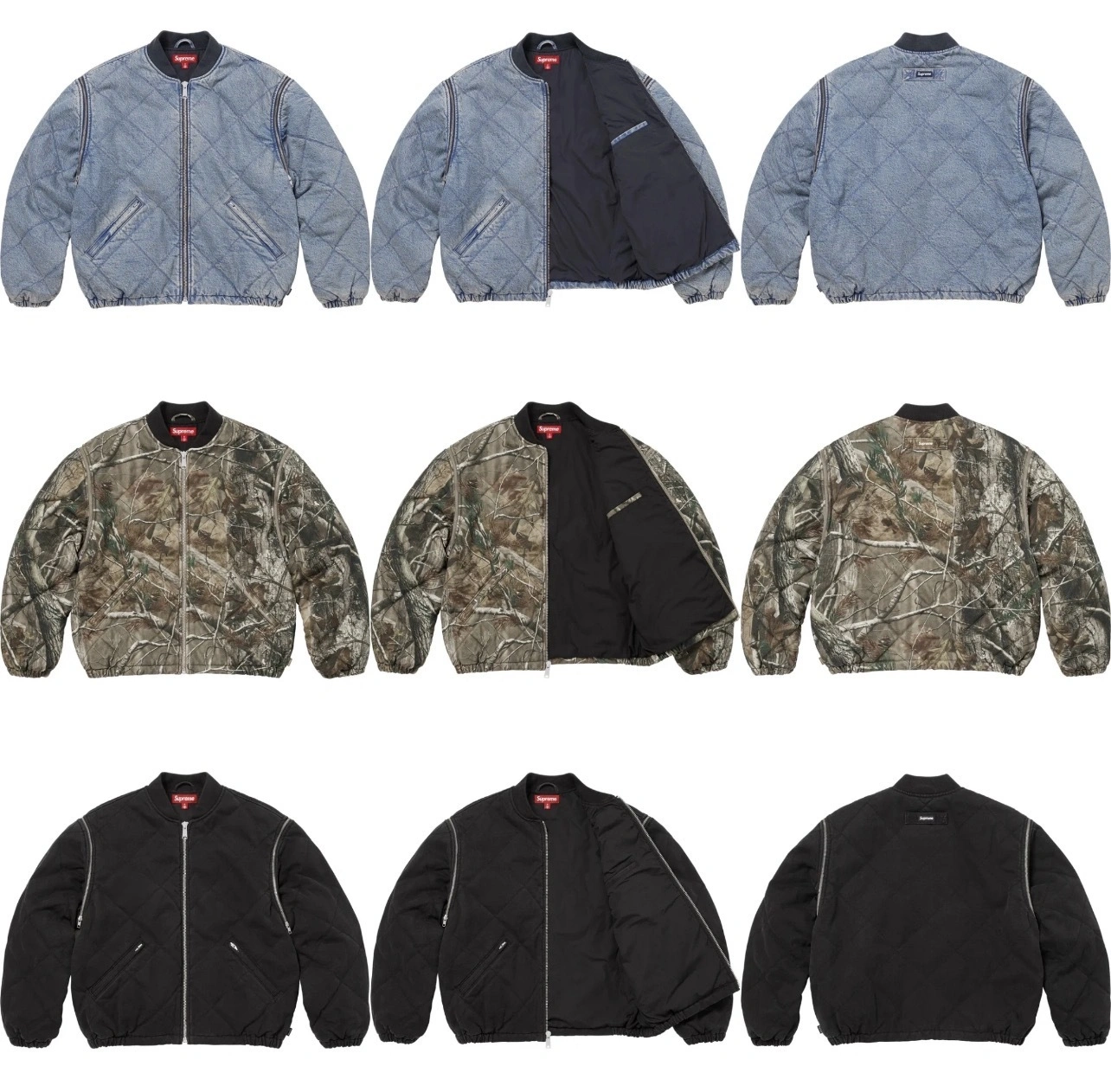 Gemini-- S575 FW25 WEEK1 Zip-Off Sleeve Quilted Bomber Jacket Cotton 3colour item:E-F125L1114-3F