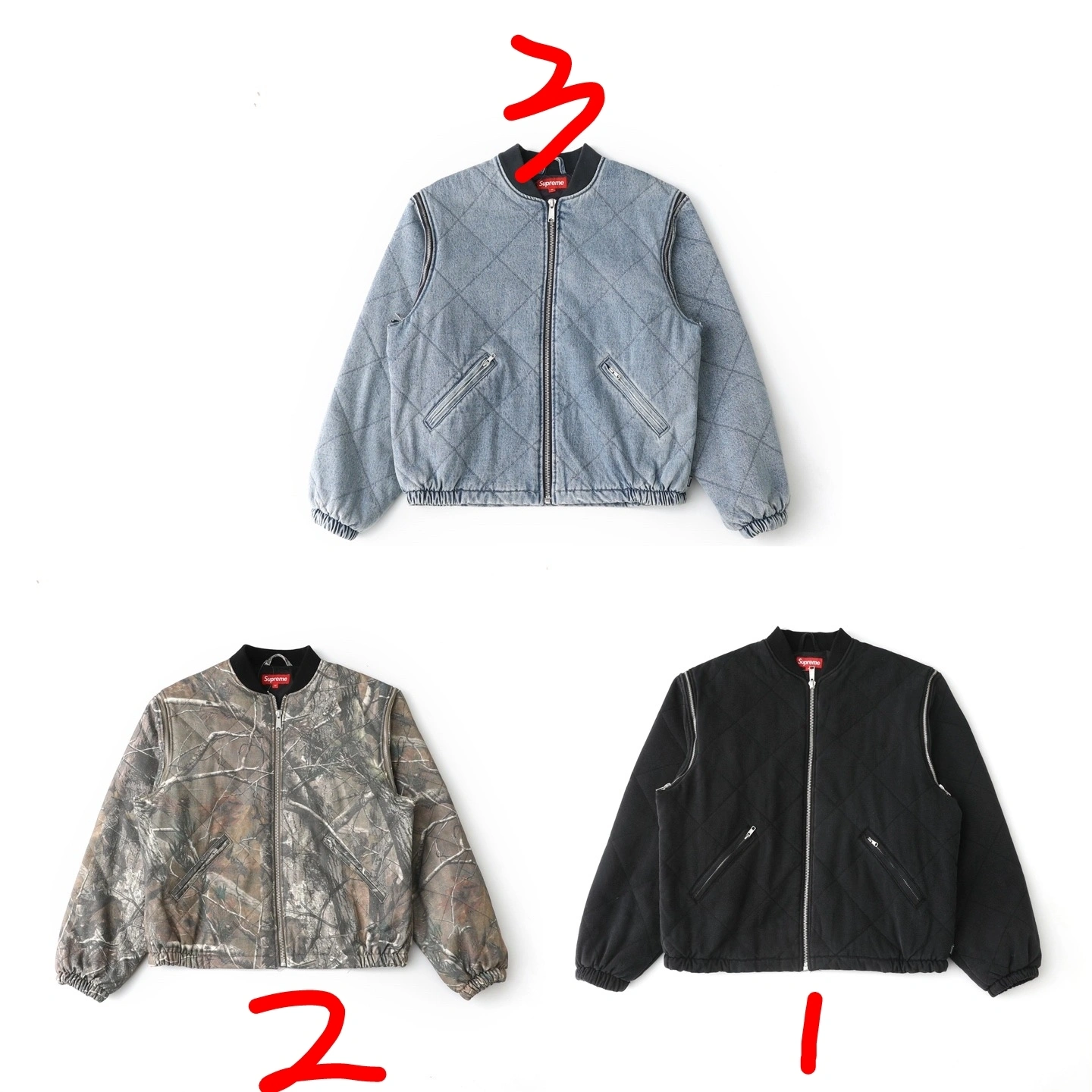 Gemini-- S575 FW25 WEEK1 Zip-Off Sleeve Quilted Bomber Jacket Cotton 3colour item:E-F125L1114-3F