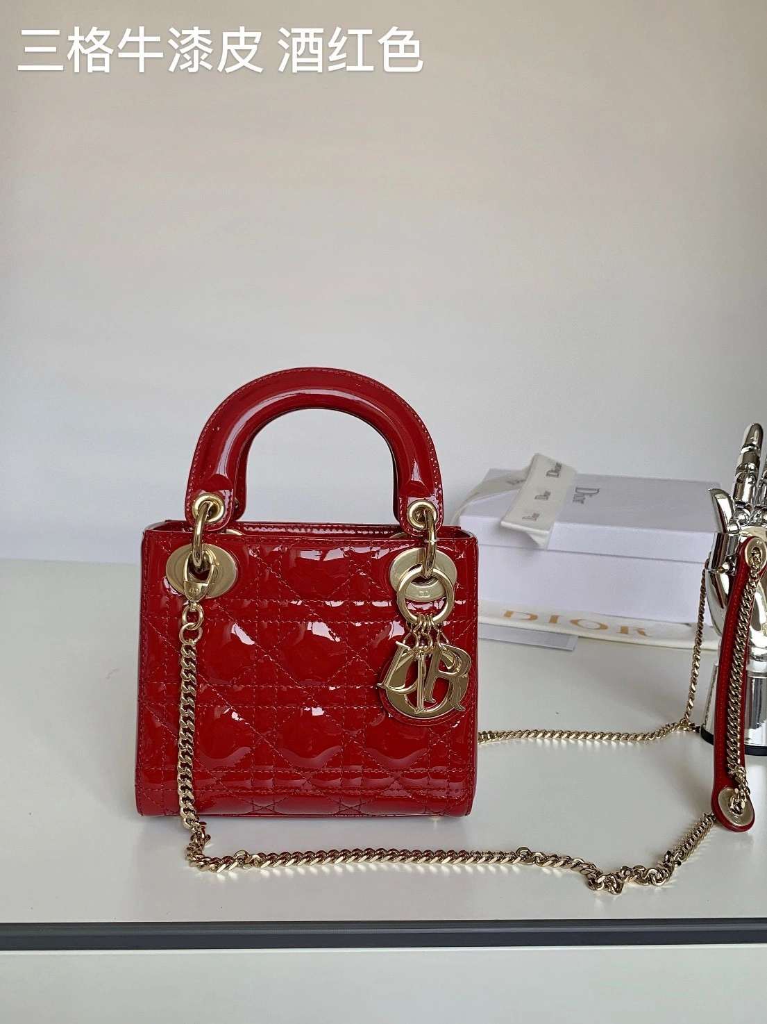 Custombag--M0505OWCB_M323 M0505OWCB-M323 Lady high quality version Classic wine red gold buttons item：C-B803D0733