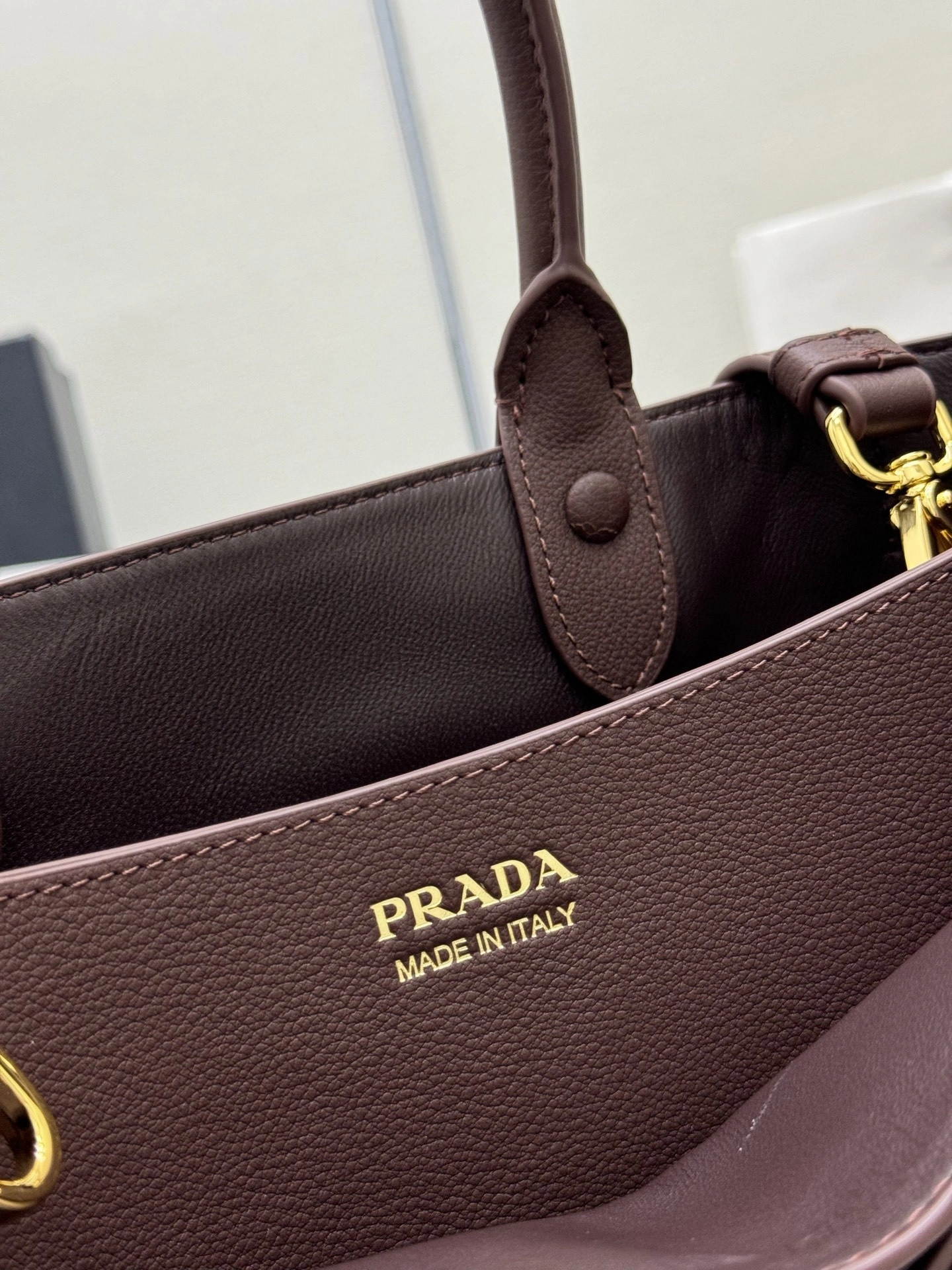 MOMO-- Pr141 1BA434_2CY9_F0NBL_V_OBO high quality version Double Bag cowhide sheepskin item:E-B000K0641