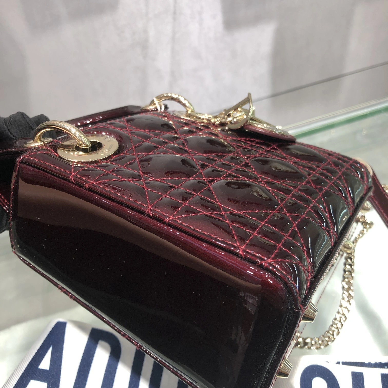 Custombag-- Lady high quality version Paint cherries color gold buttons item：C-B803D0739