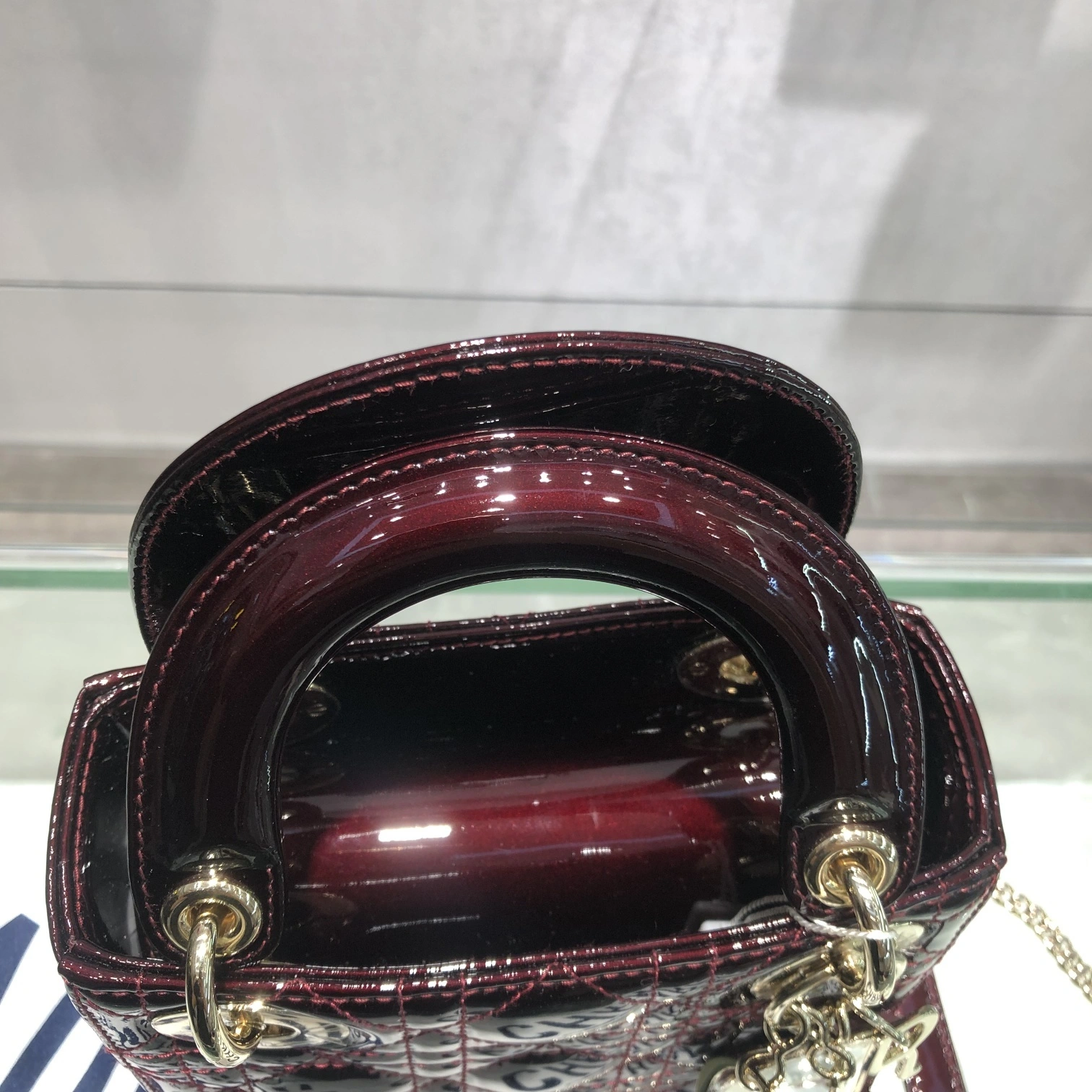 Custombag-- Lady high quality version Paint cherries color gold buttons item：C-B803D0739