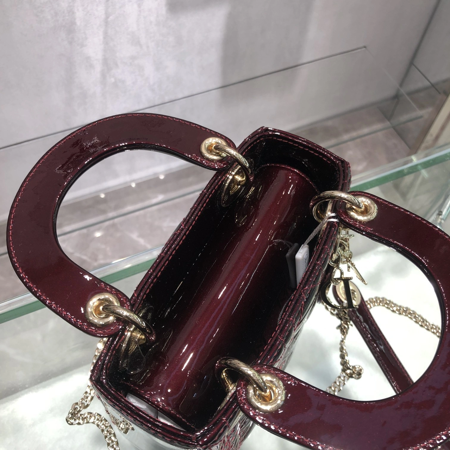 Custombag-- Lady high quality version Paint cherries color gold buttons item：C-B803D0739