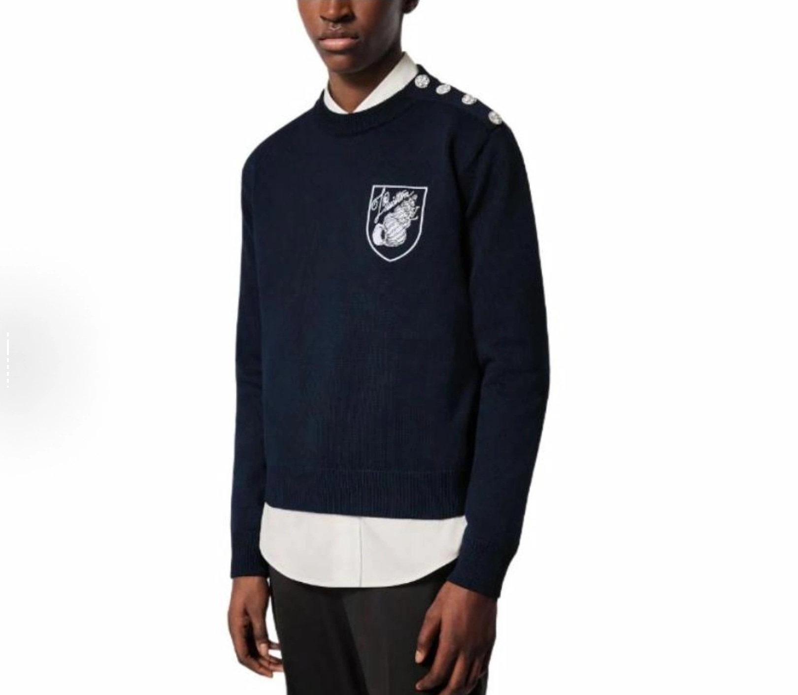 air-- 8V embroidery wool cashmere oversize item: E-F417J0516H