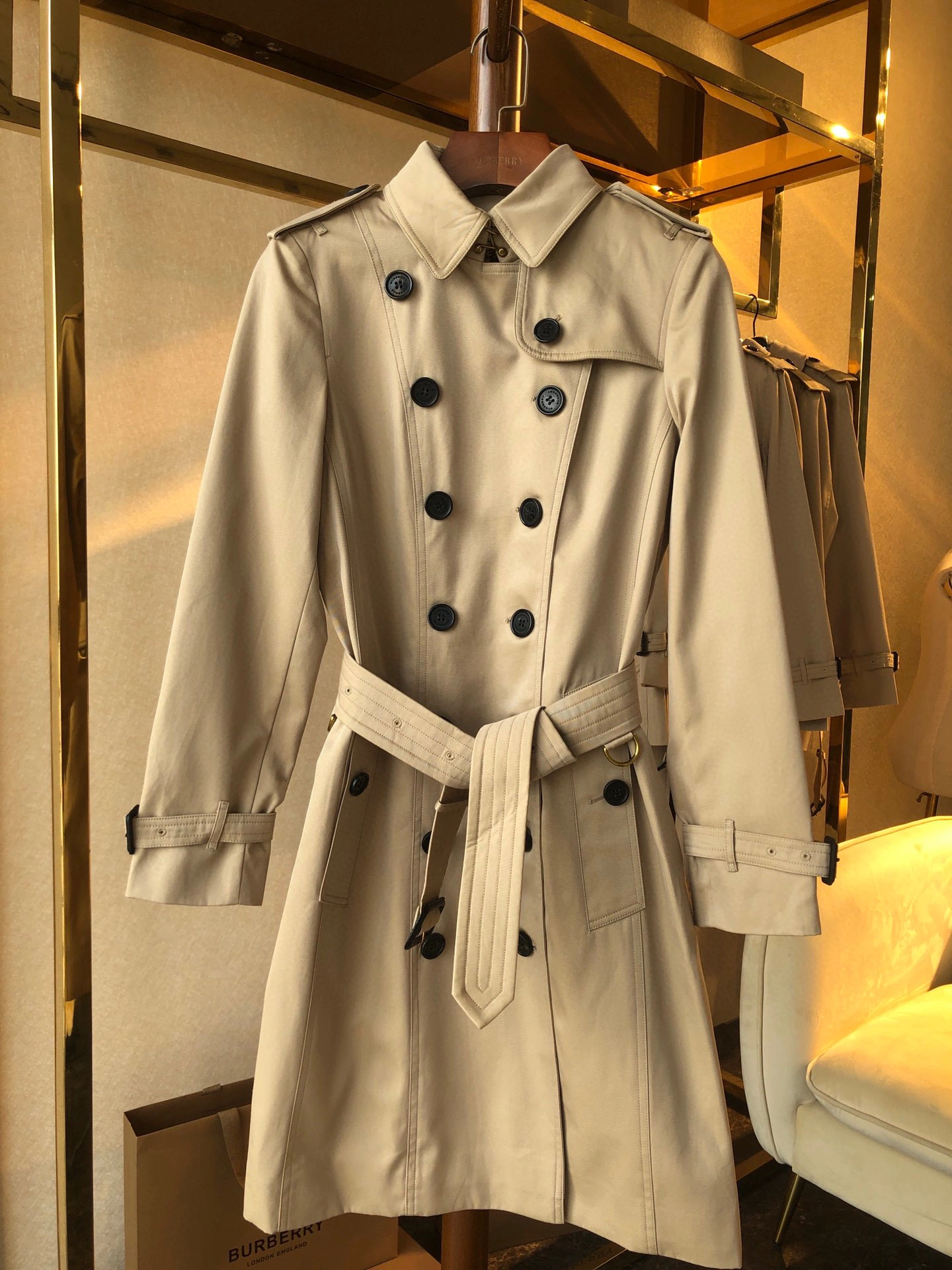 -BuLadies Sandringham Series Khaki British Style Wind Coat With Full Package item: 086G020F0780G2612