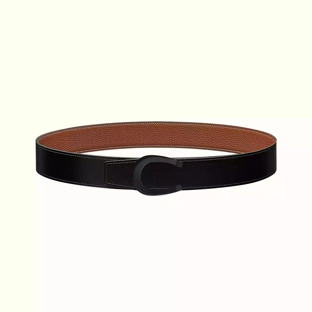 &Barbara-- TETE DE CHEVAL BELT BUCKLE & REVERSIBLE LEATHER STRAP 38MM item:C-S333B25142