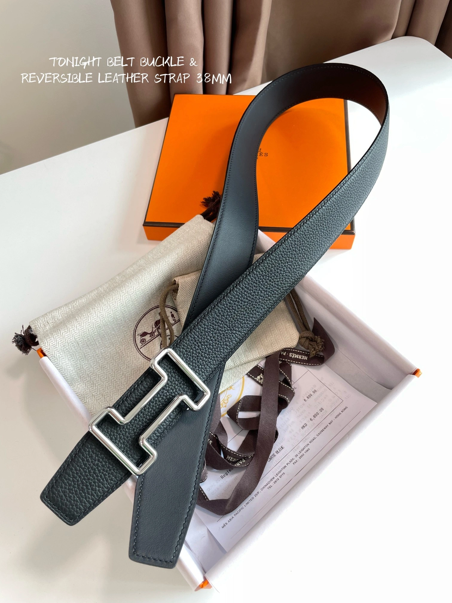 Barbara-H5r75s TONIGHT BELT BUCKLE & REVERSIBLE LEATHER STRAP cowhide item:E-S332C0330