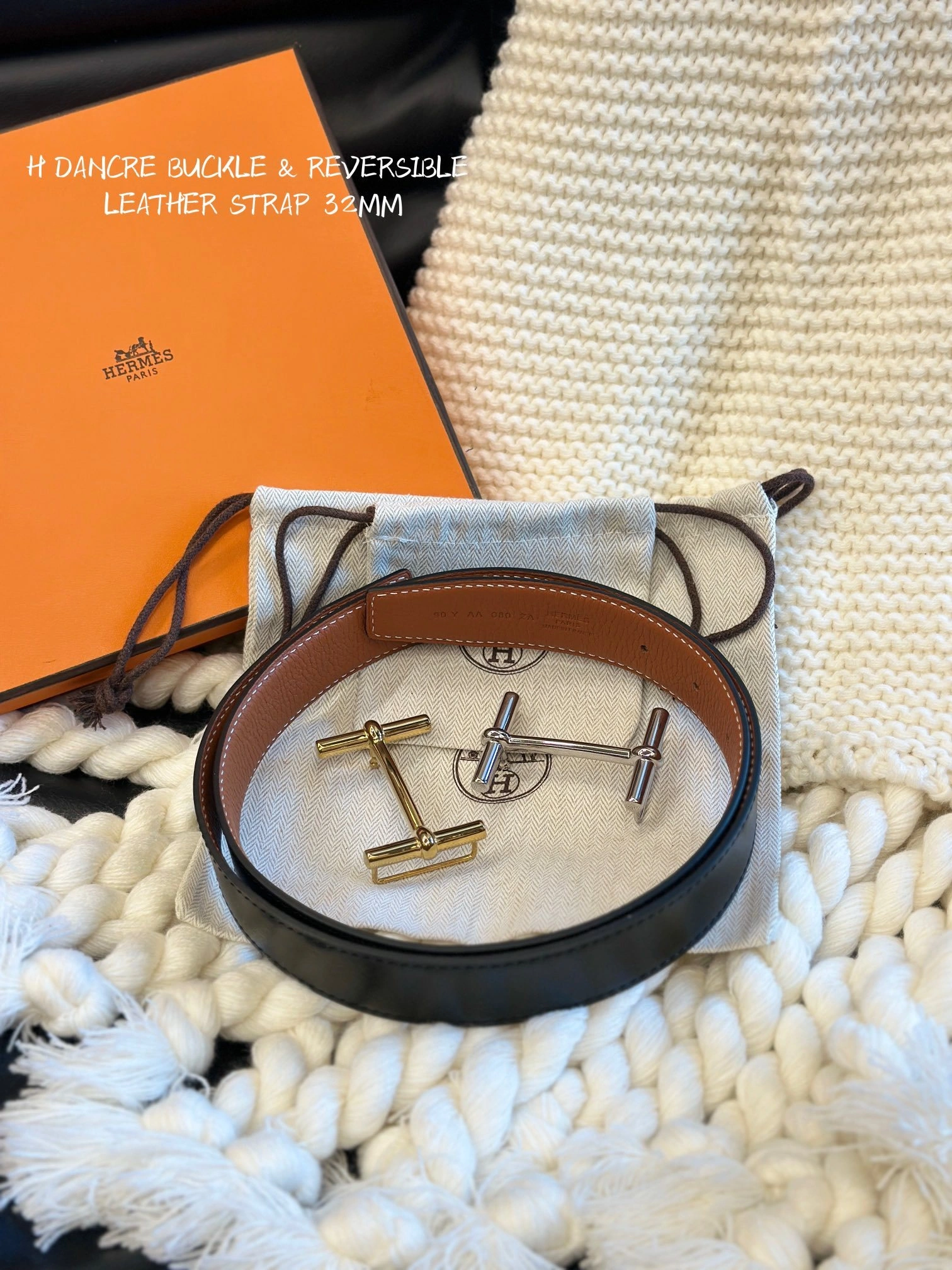 &Barbara-- H5r75s H D’ANCRE BELT BUCKLE & REVERSIBLE LEATHER STRAP item:D-S179H2930-2