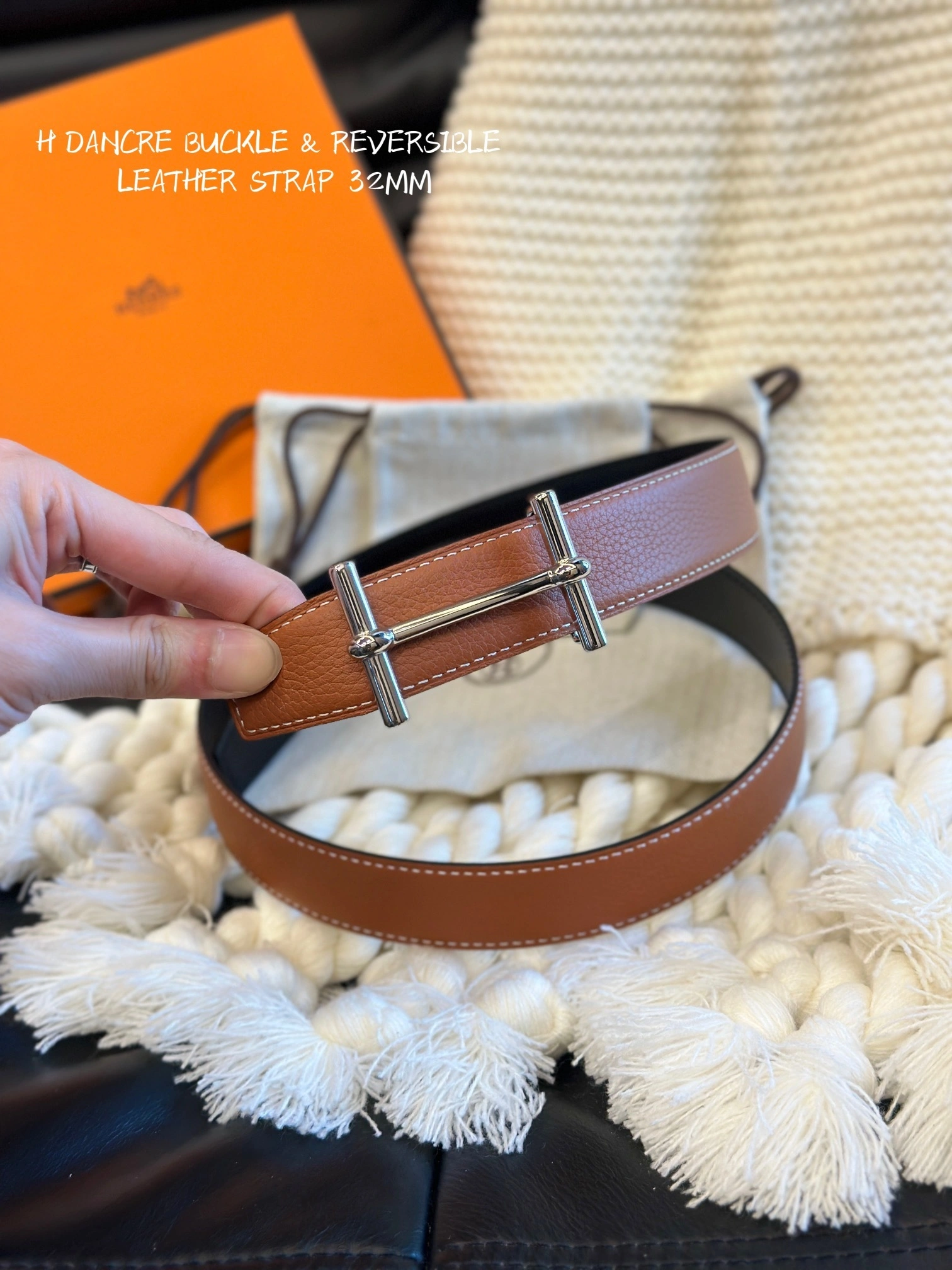 &Barbara-- H5r75s H D’ANCRE BELT BUCKLE & REVERSIBLE LEATHER STRAP item:D-S179H2930-2