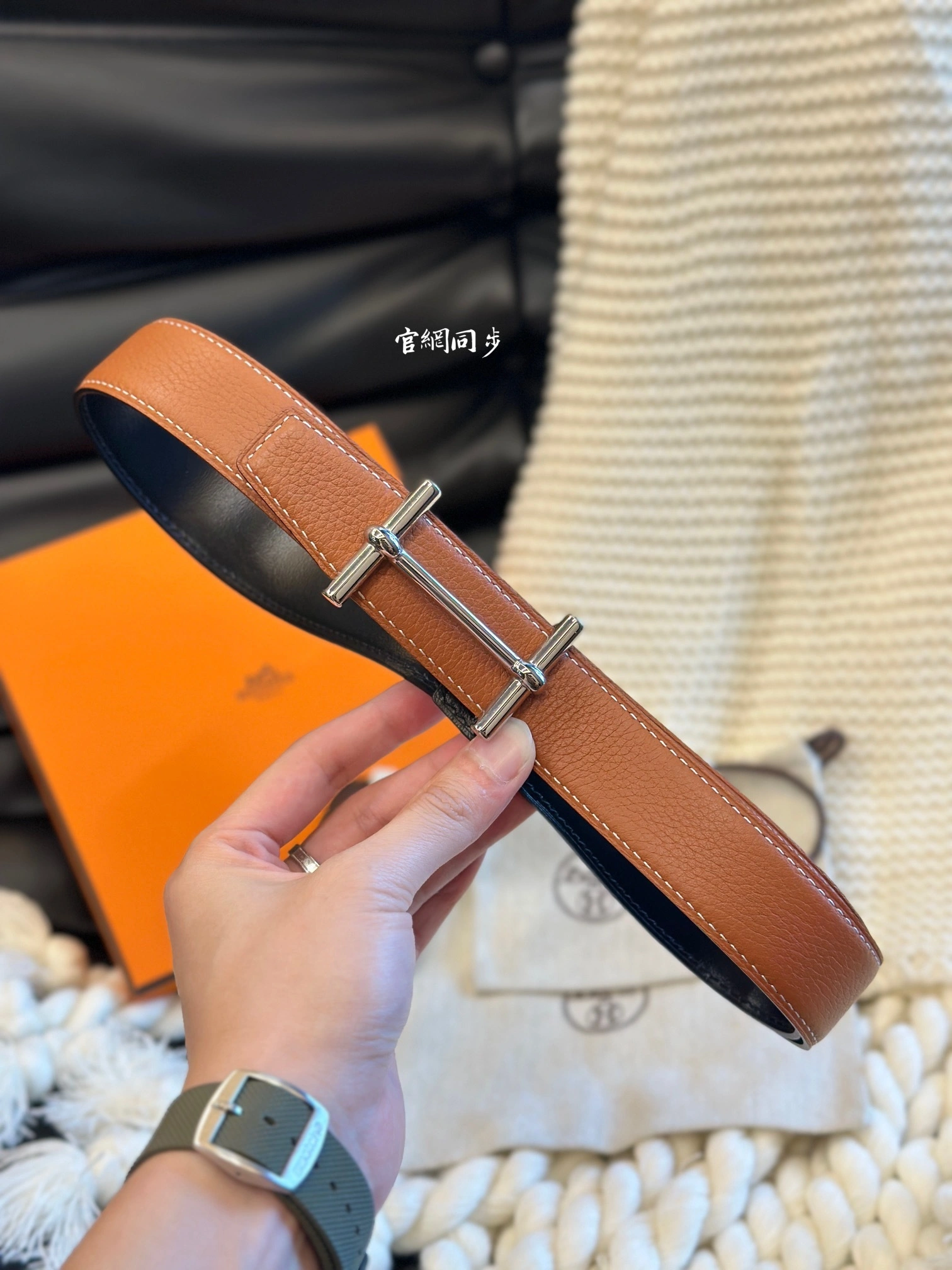 &Barbara-- H5r75s H D’ANCRE BELT BUCKLE & REVERSIBLE LEATHER STRAP item:D-S179H2930-2