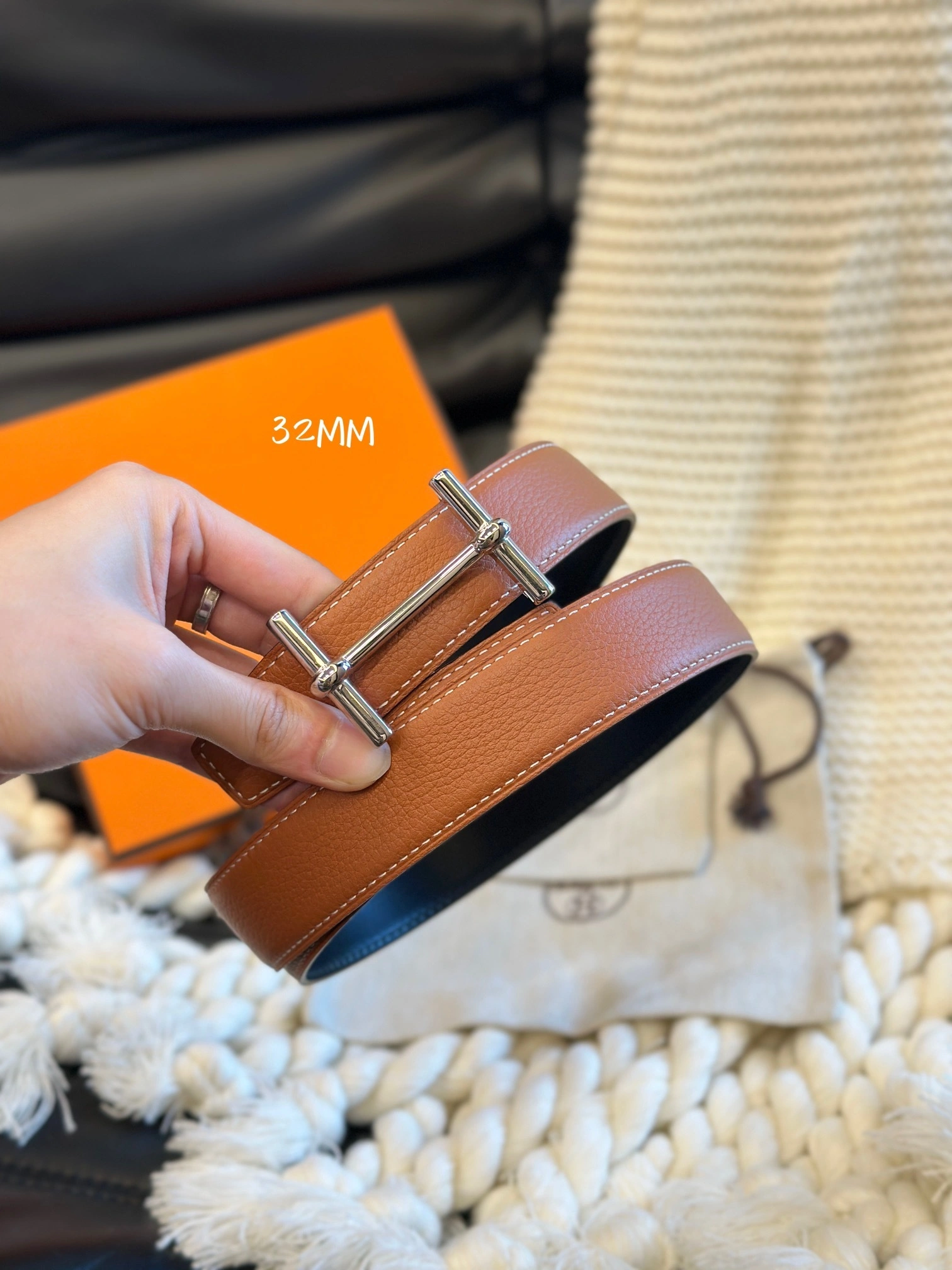 &Barbara-- H5r75s H D’ANCRE BELT BUCKLE & REVERSIBLE LEATHER STRAP item:D-S179H2930-2