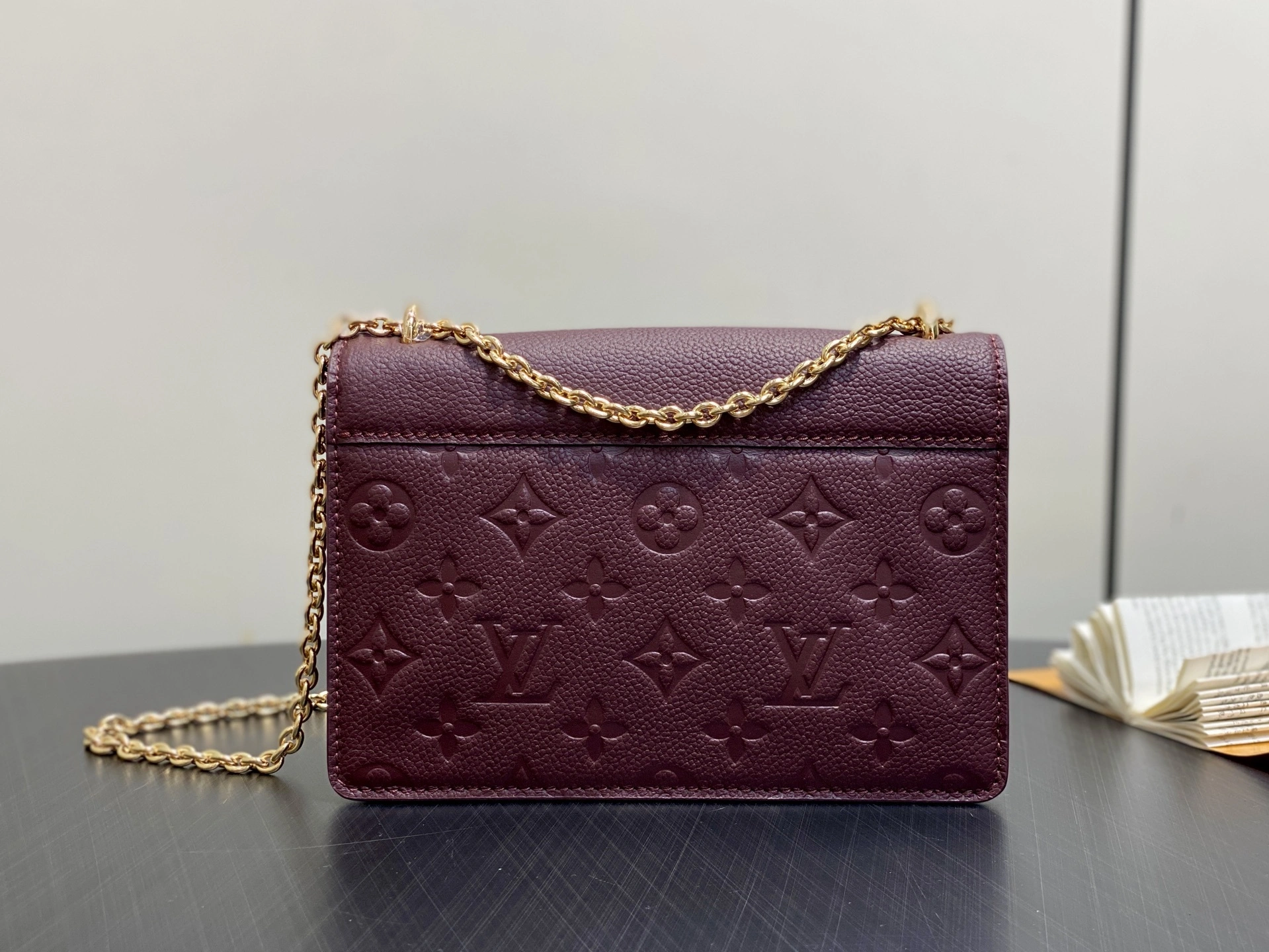 MOMO-- 8V M25814 high quality version Portefeuille chaîne Rosy Monogram Empreinte Ys item:E-B000J1836