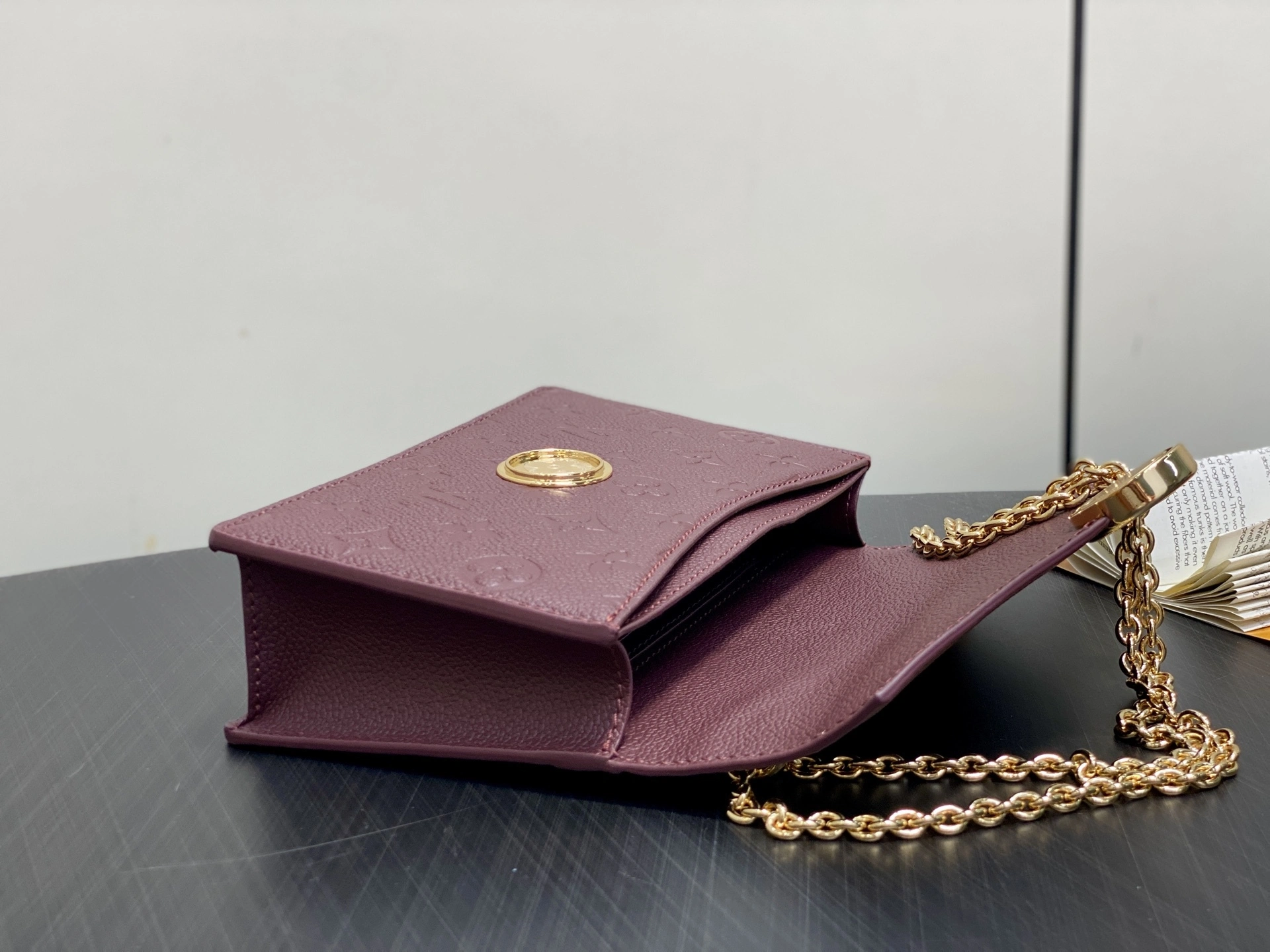 MOMO-- 8V M25814 high quality version Portefeuille chaîne Rosy Monogram Empreinte Ys item:E-B000J1836