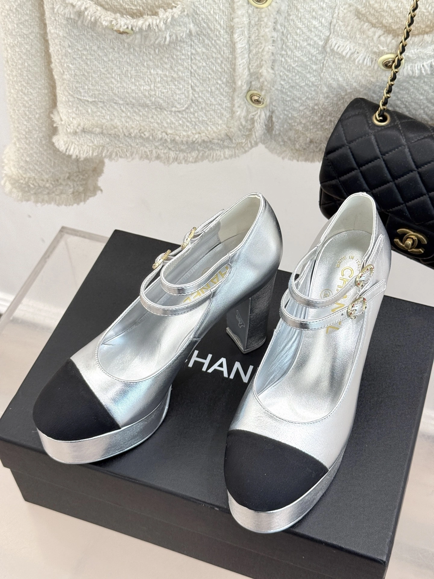 COCO-- 3h1958 G46433-B20274-U0457 Calfskin Heel height：11cm Waterproof：4cm item:E-X000I2304