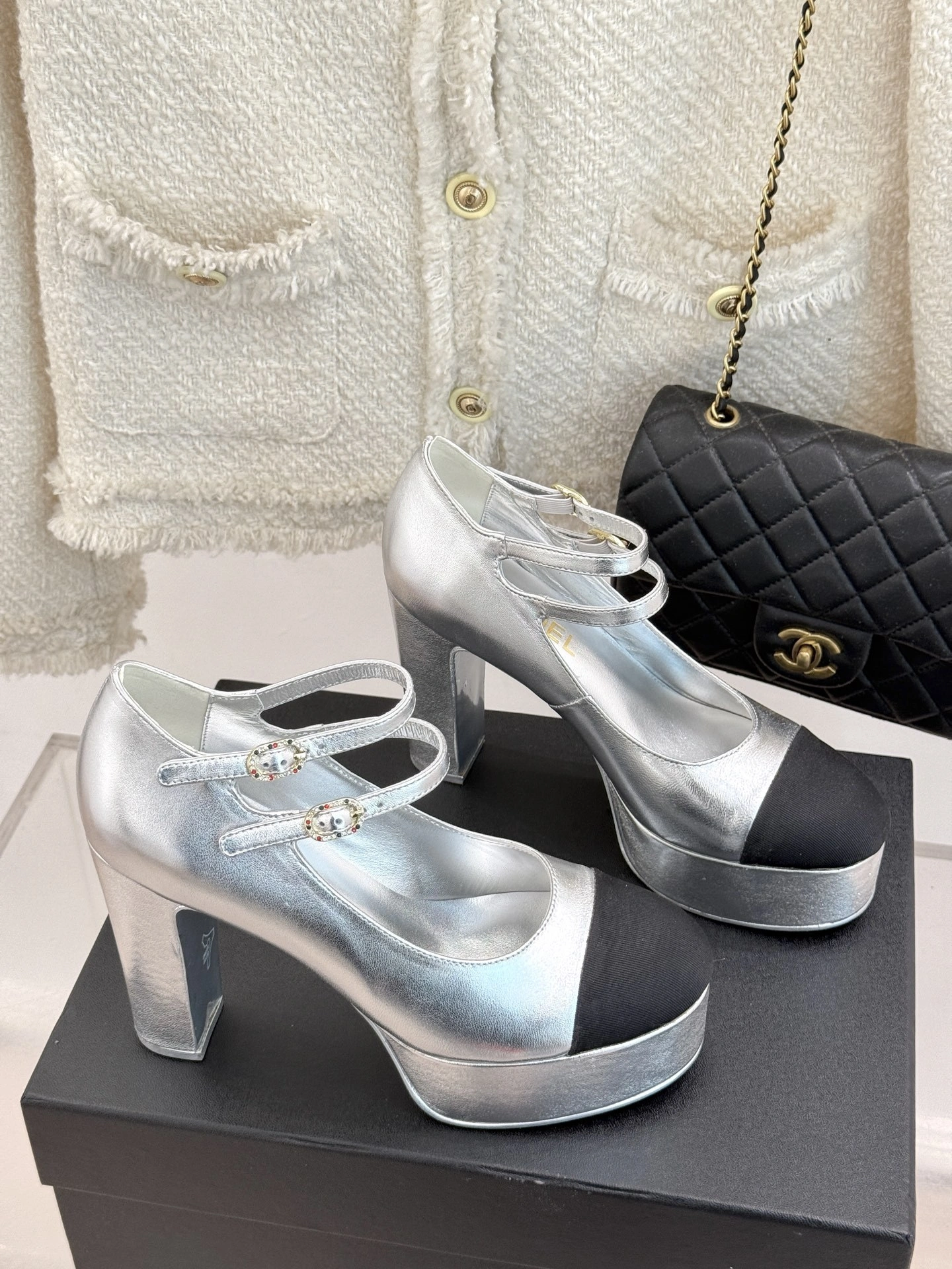 COCO-- 3h1958 G46433-B20274-U0457 Calfskin Heel height：11cm Waterproof：4cm item:E-X000I2304