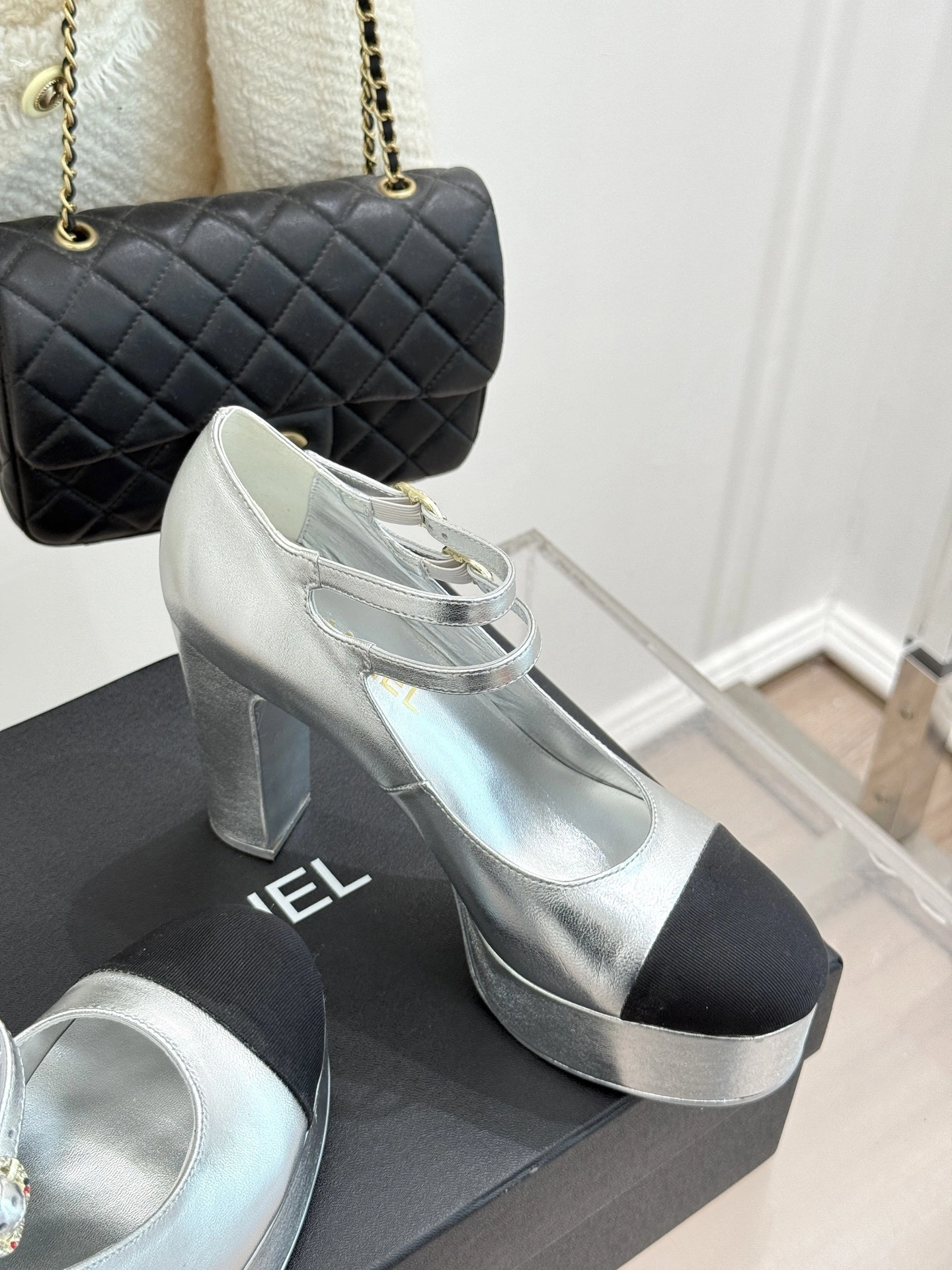 COCO-- 3h1958 G46433-B20274-U0457 Calfskin Heel height：11cm Waterproof：4cm item:E-X000I2304