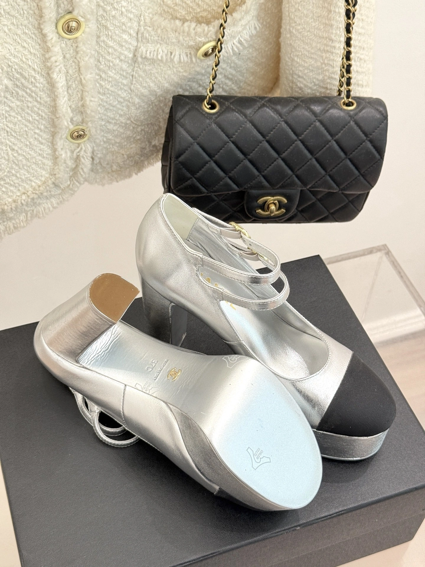 COCO-- 3h1958 G46433-B20274-U0457 Calfskin Heel height：11cm Waterproof：4cm item:E-X000I2304