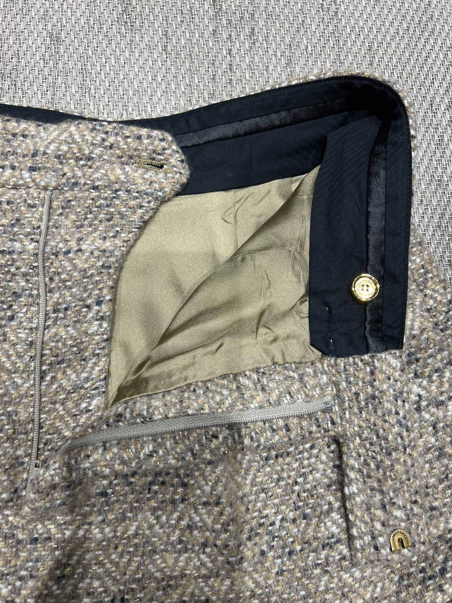 Victoria-- 8oro Pi191 Wool Blend Tweed Blazer Tweed Stand-Collar Vest item:F-F140A1403H