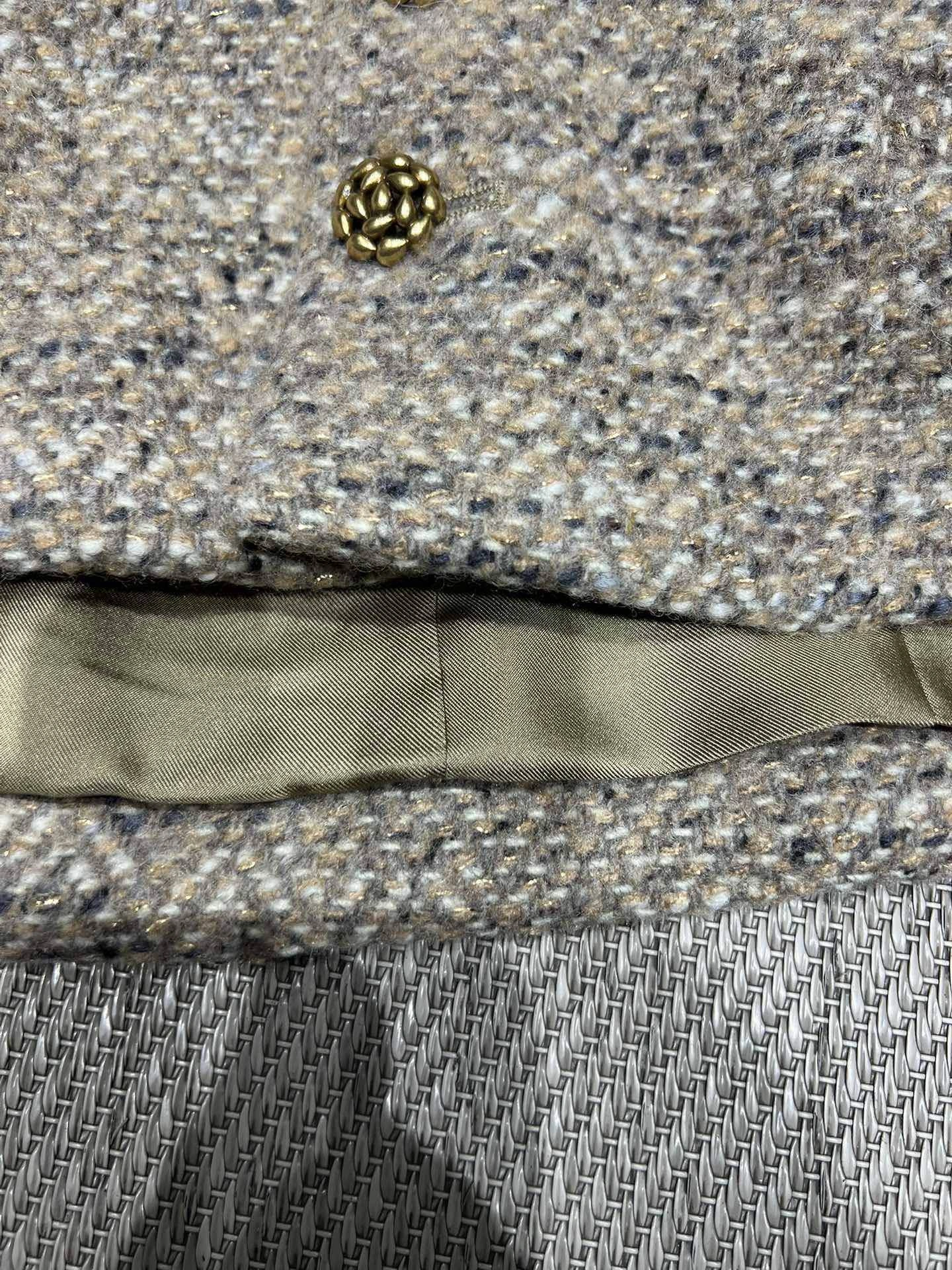 Victoria-- 8oro Pi191 Wool Blend Tweed Blazer Tweed Stand-Collar Vest item:F-F140A1403H