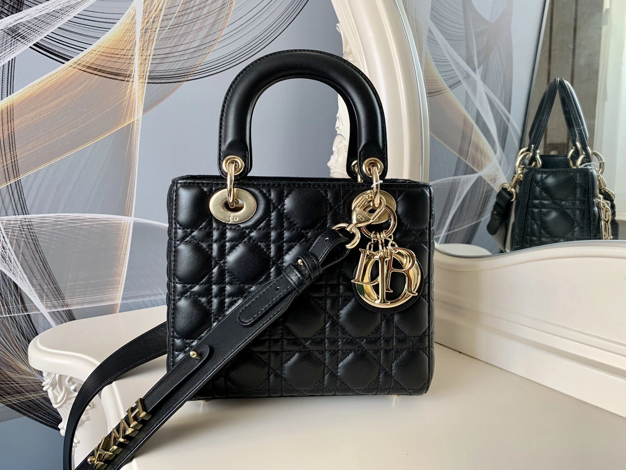 Custombag-- M0538OCAL-M900 Lady high quality version Black gold clasp item：C-B803D0747
