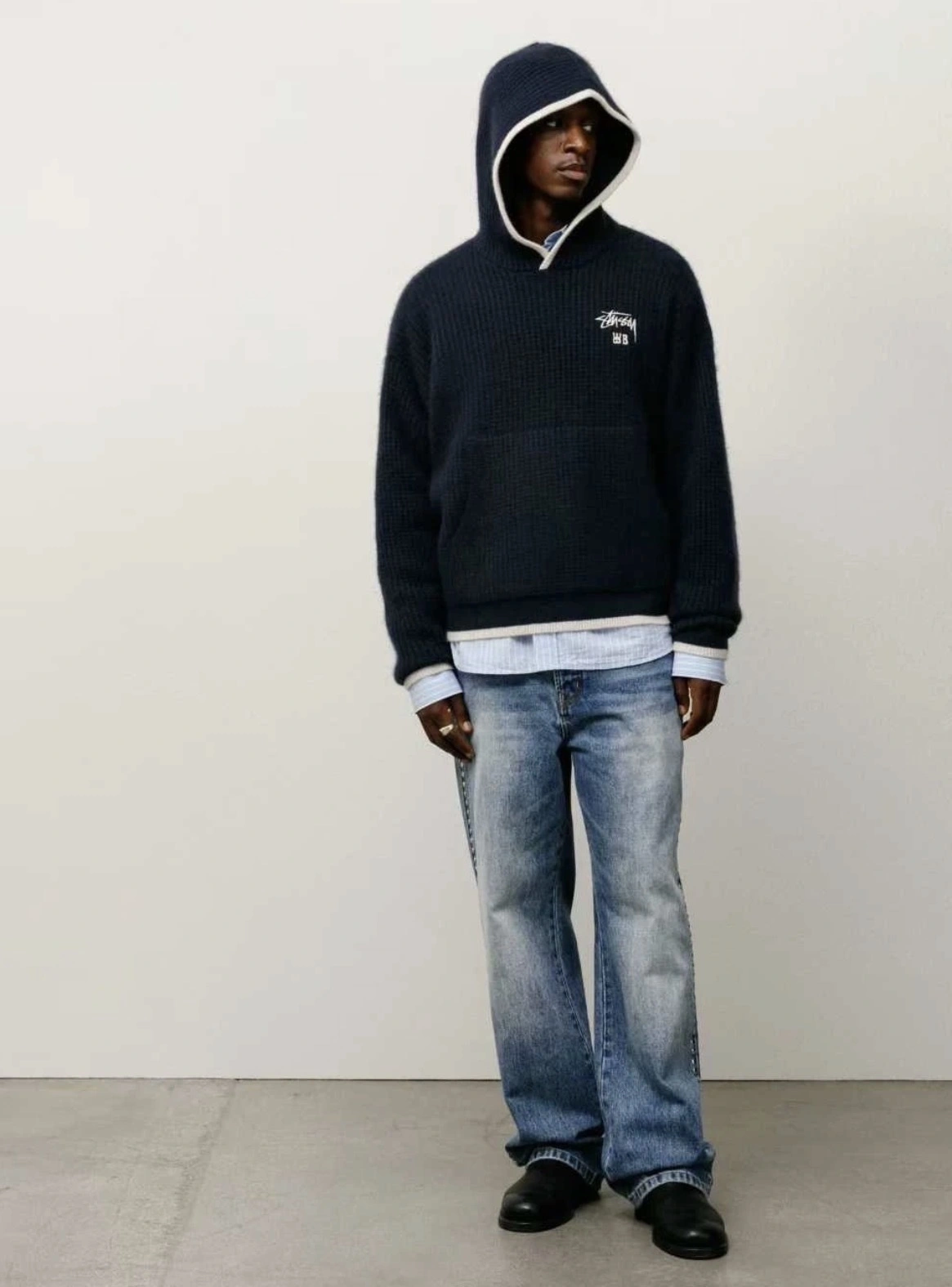 Gemini -- St00 Stussy x Wales Bonner FW25 1000g oversized 2colour item:E-F110K2131-2F