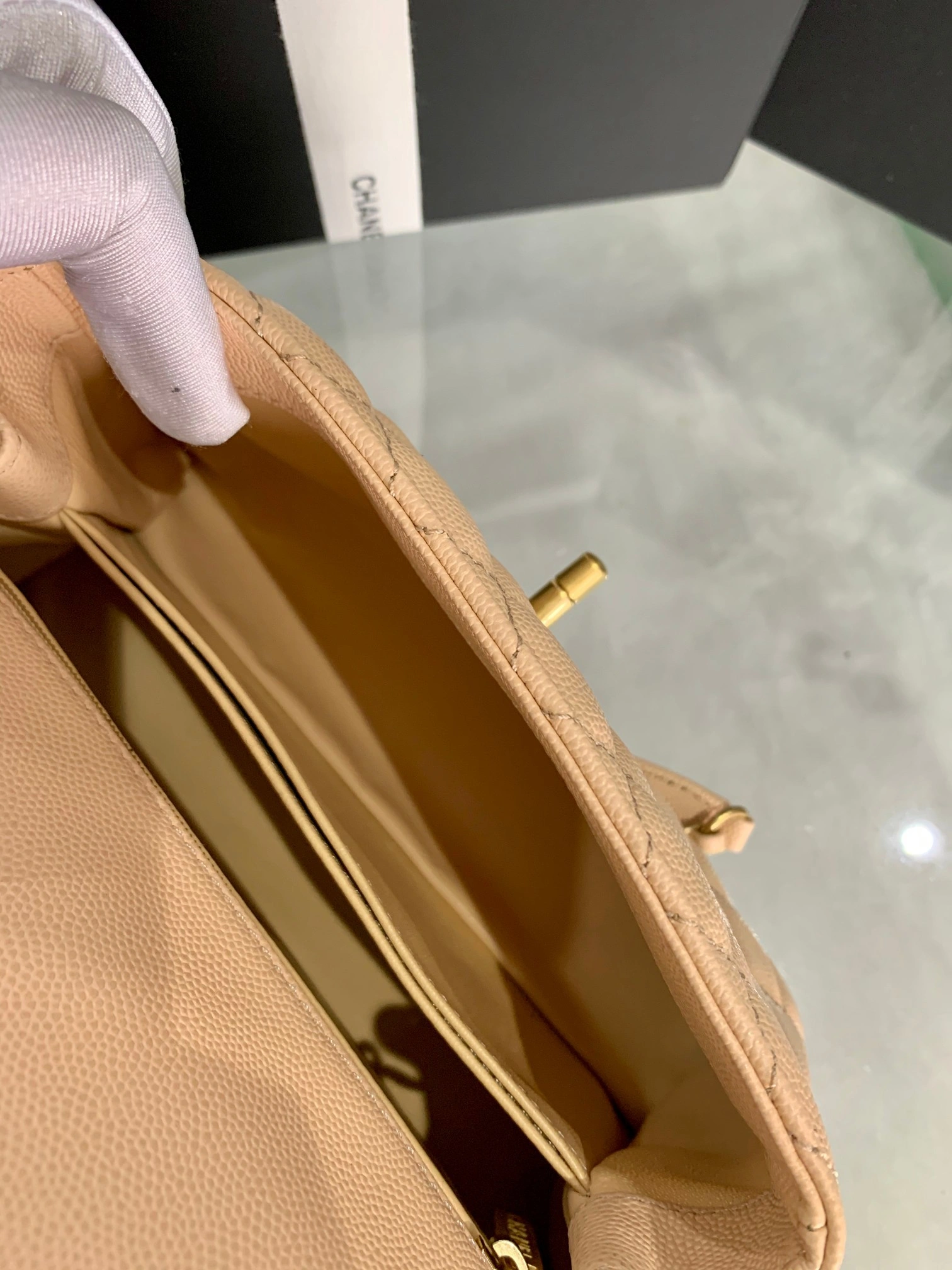 Custombag-- coco handle high quality version Beautiful naked apricot item：C-B803D0772