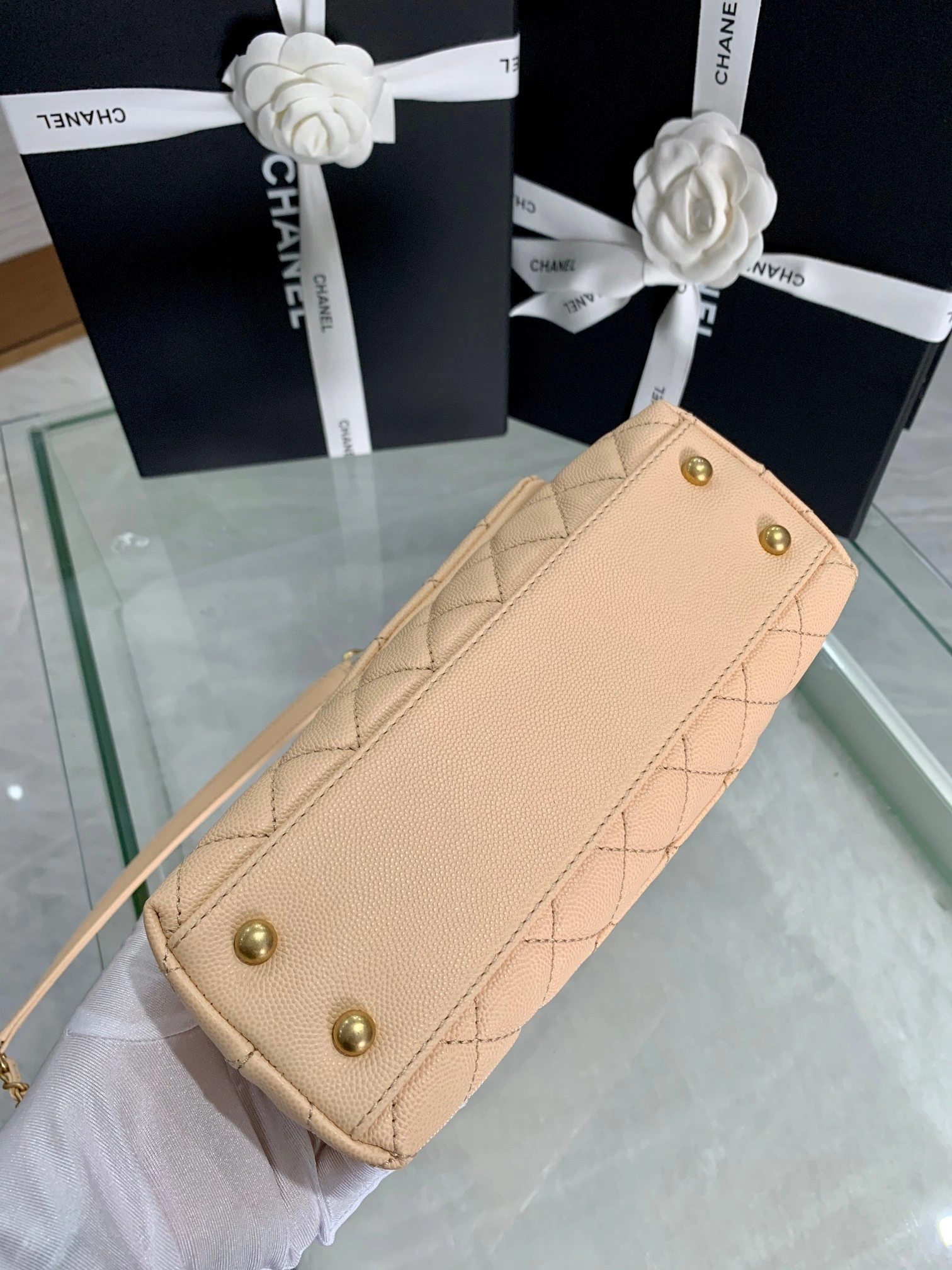 Custombag-- coco handle high quality version Beautiful naked apricot item：C-B803D0772