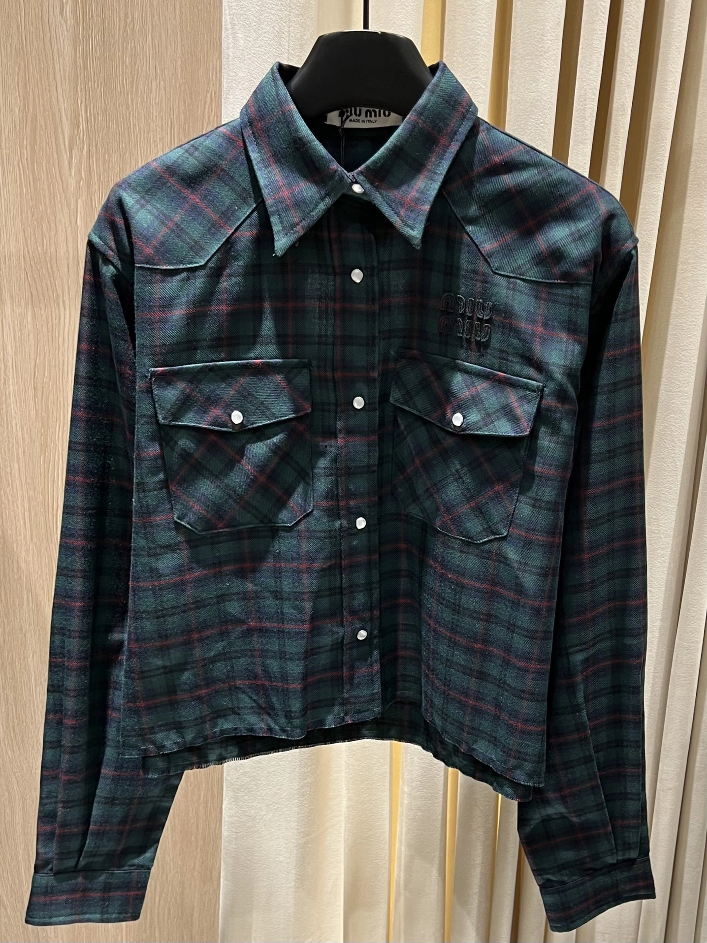 Victoria -- 7iu7iu Checked Embroidered Shirt + Checked Trousers suit item:E-F140L1923H