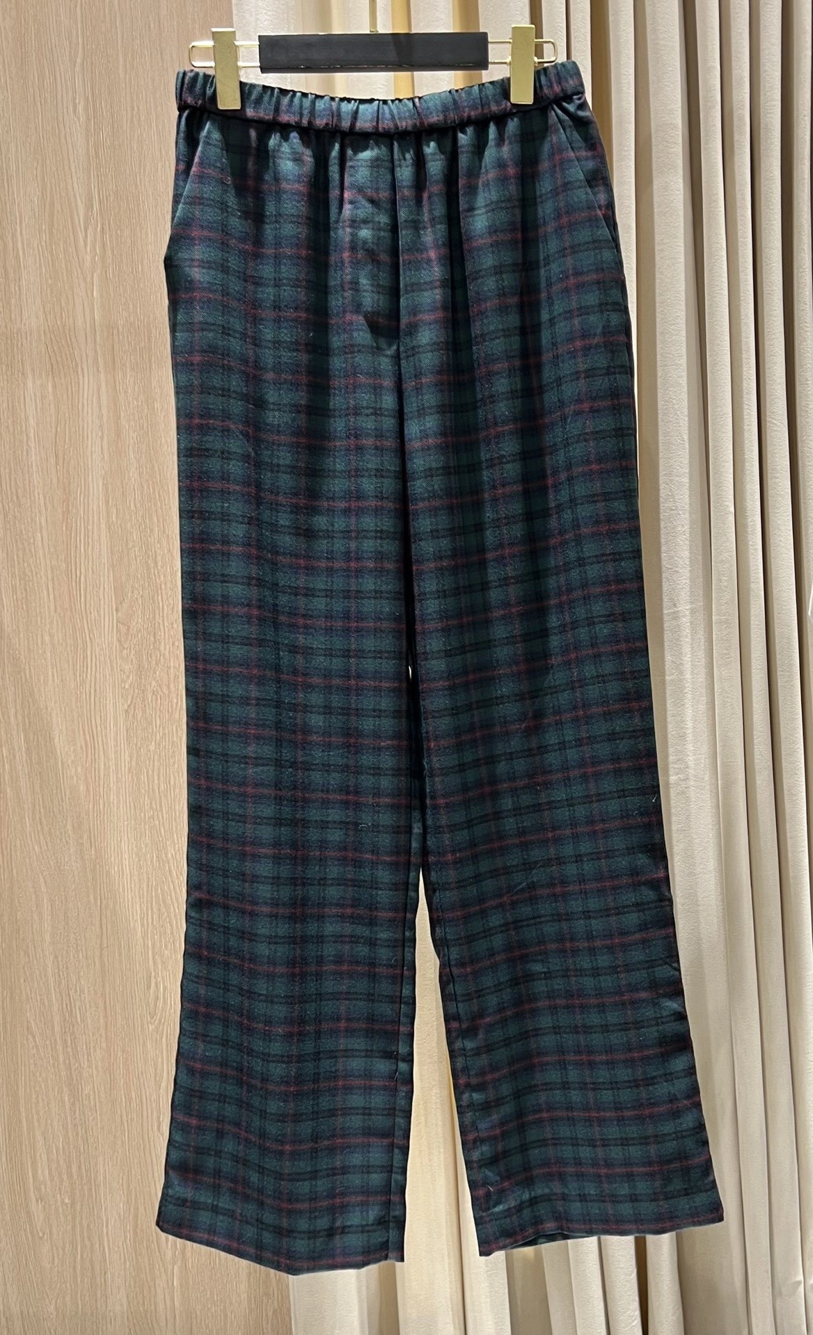 Victoria -- 7iu7iu Checked Embroidered Shirt + Checked Trousers suit item:E-F140L1923H