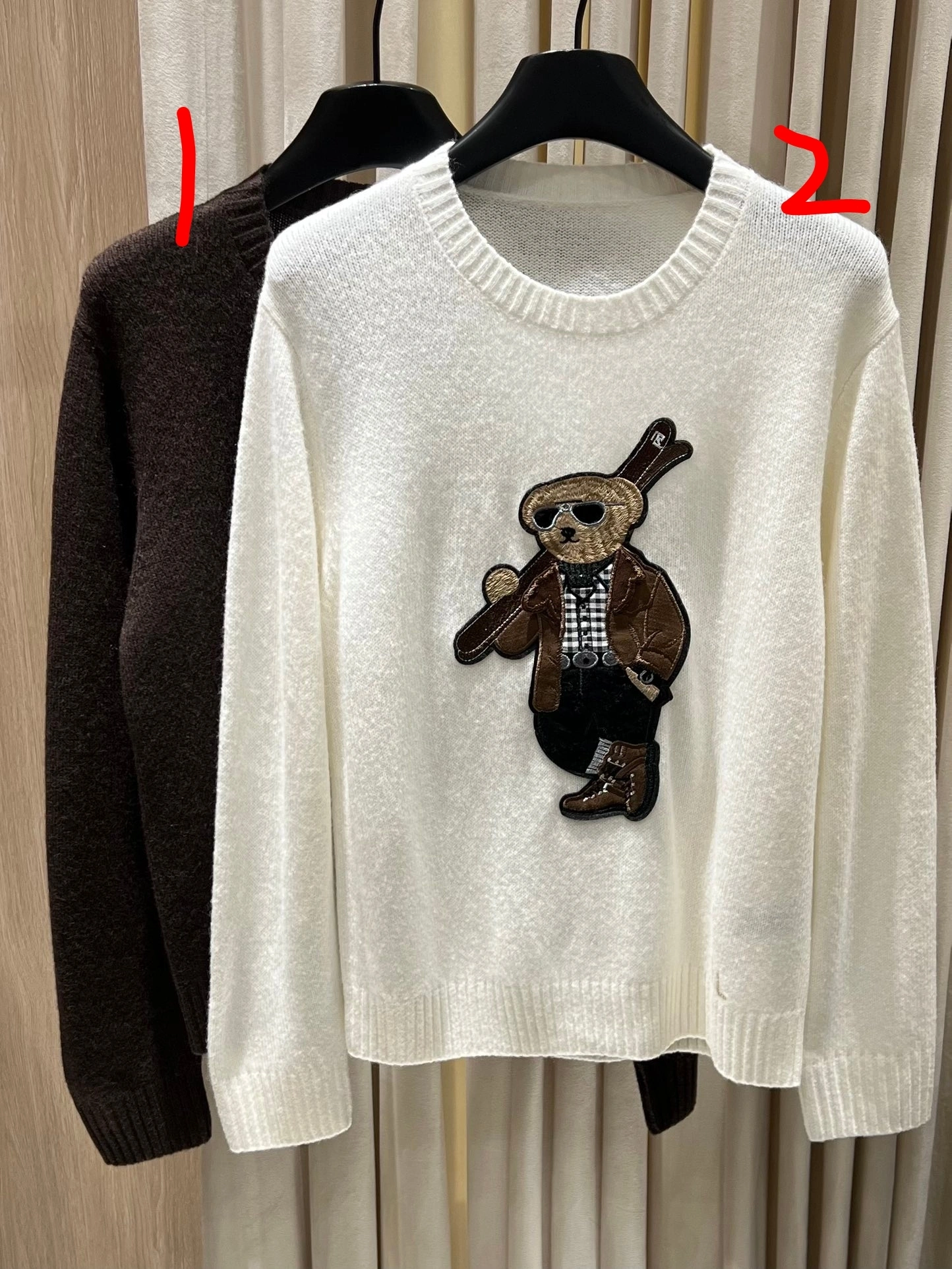 Victoria-- R18ph cashmere Extrafine Merino Wool embroidery 2colour item:E-F140L1011-2H