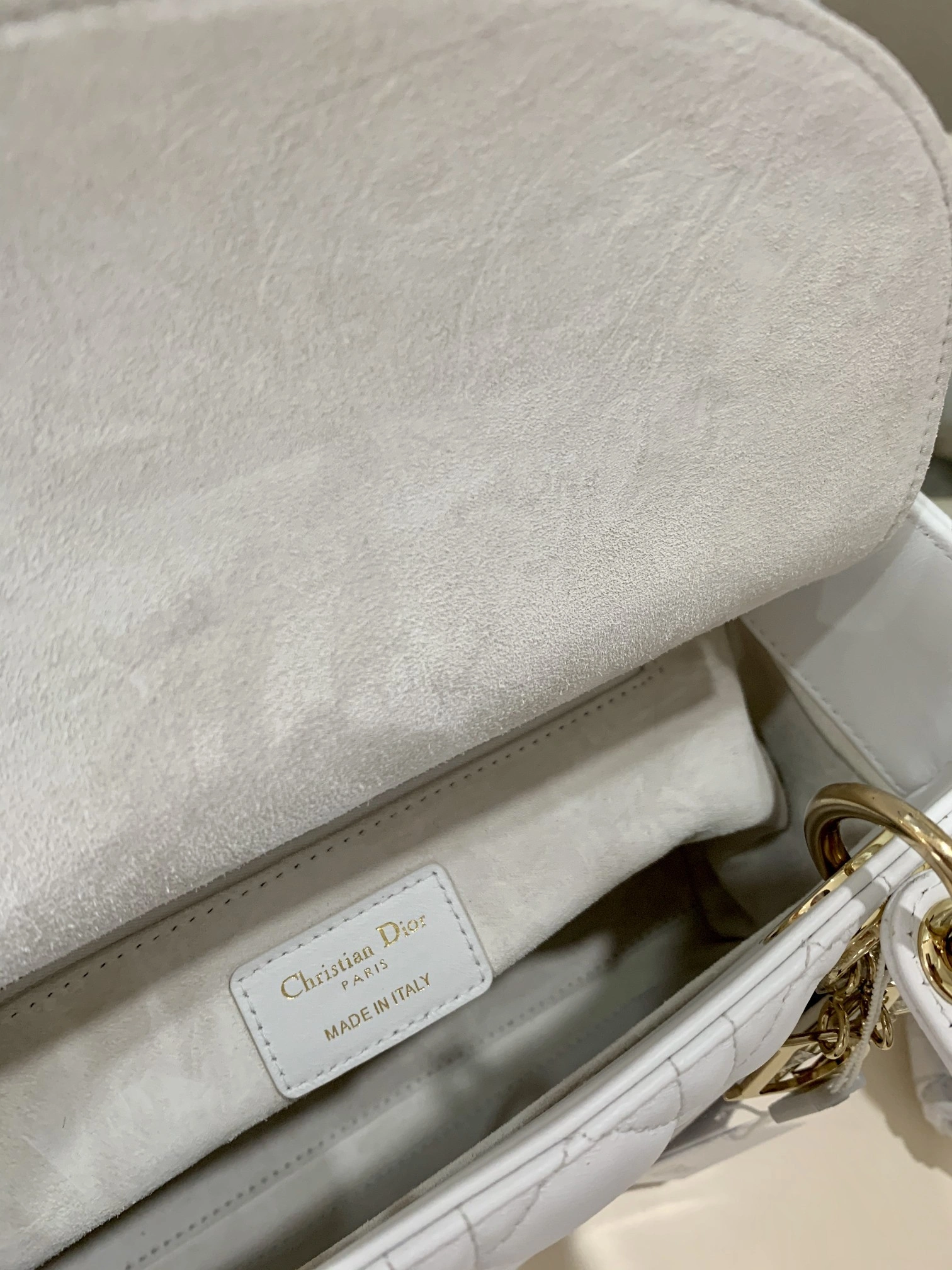 Custombag-- high quality version Pure white sheepskin gold buttons item：C-B803D0750