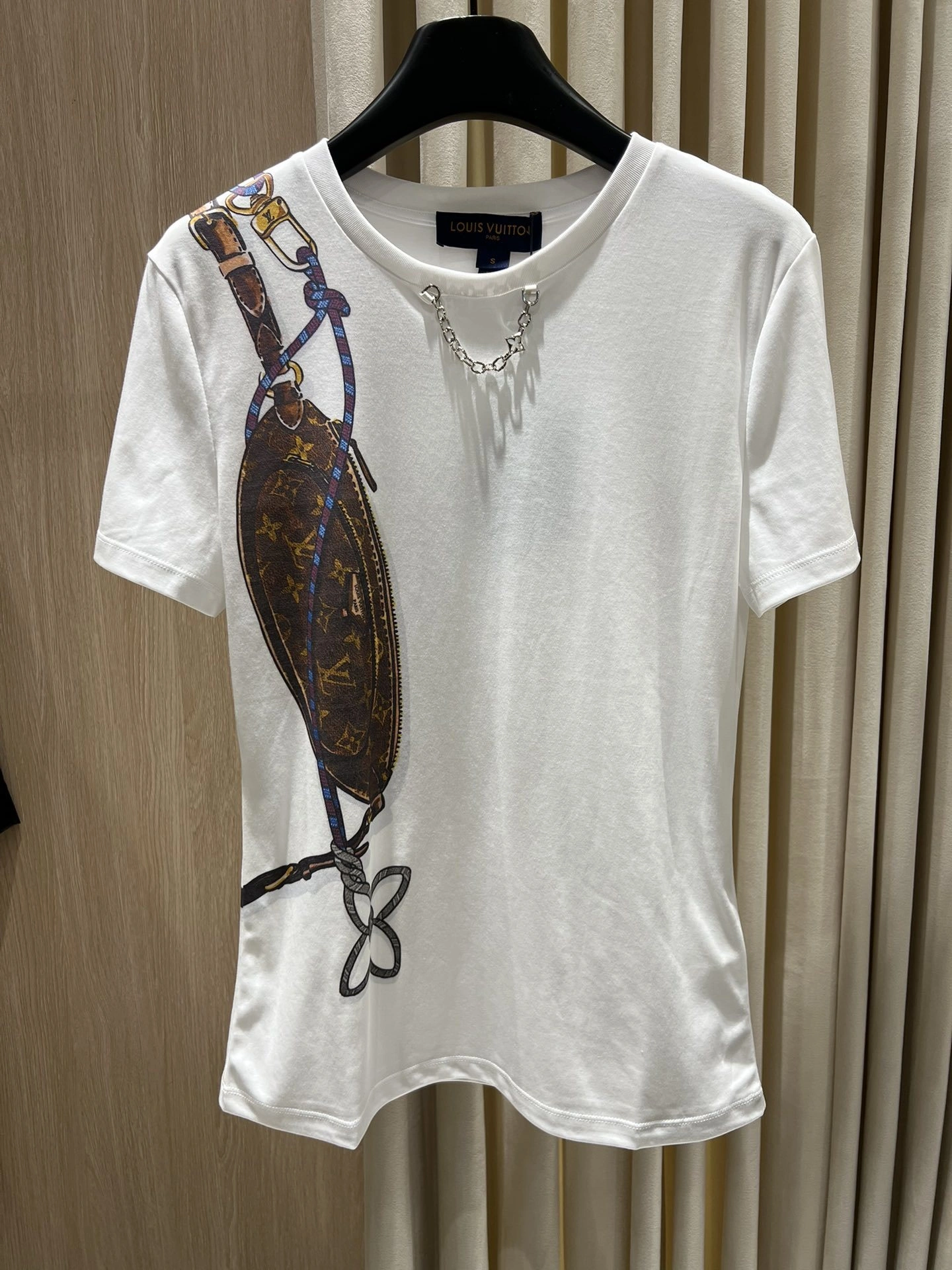 Victoria-- 8V T-Shirt Print Sacoche Damier Ébène Monogram Cotton Soft and comfortable item:E-F140L1931H