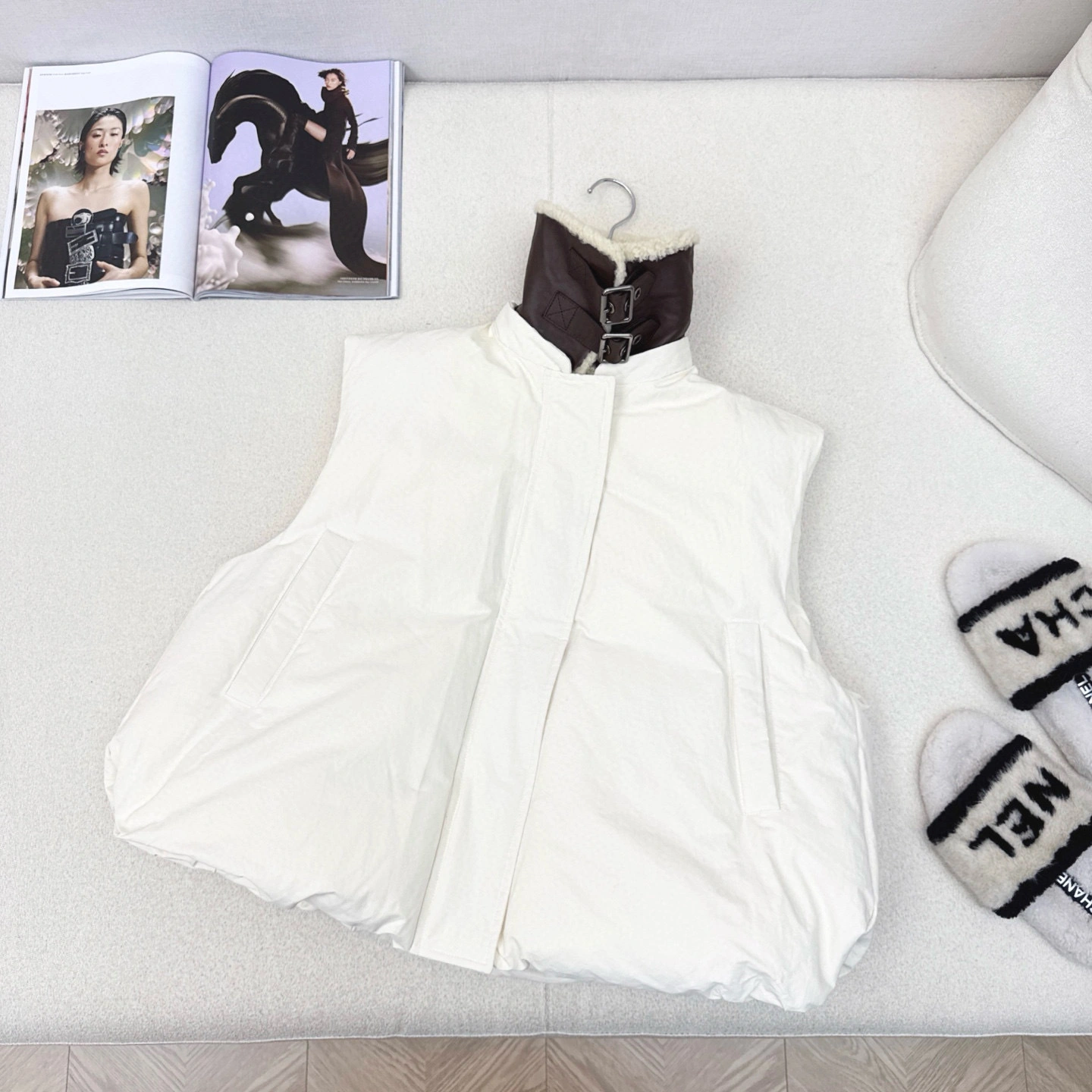 Victoria - 8o5w5 Down jacket white goose down embroidery 2colour item:E-F327I1612-2H