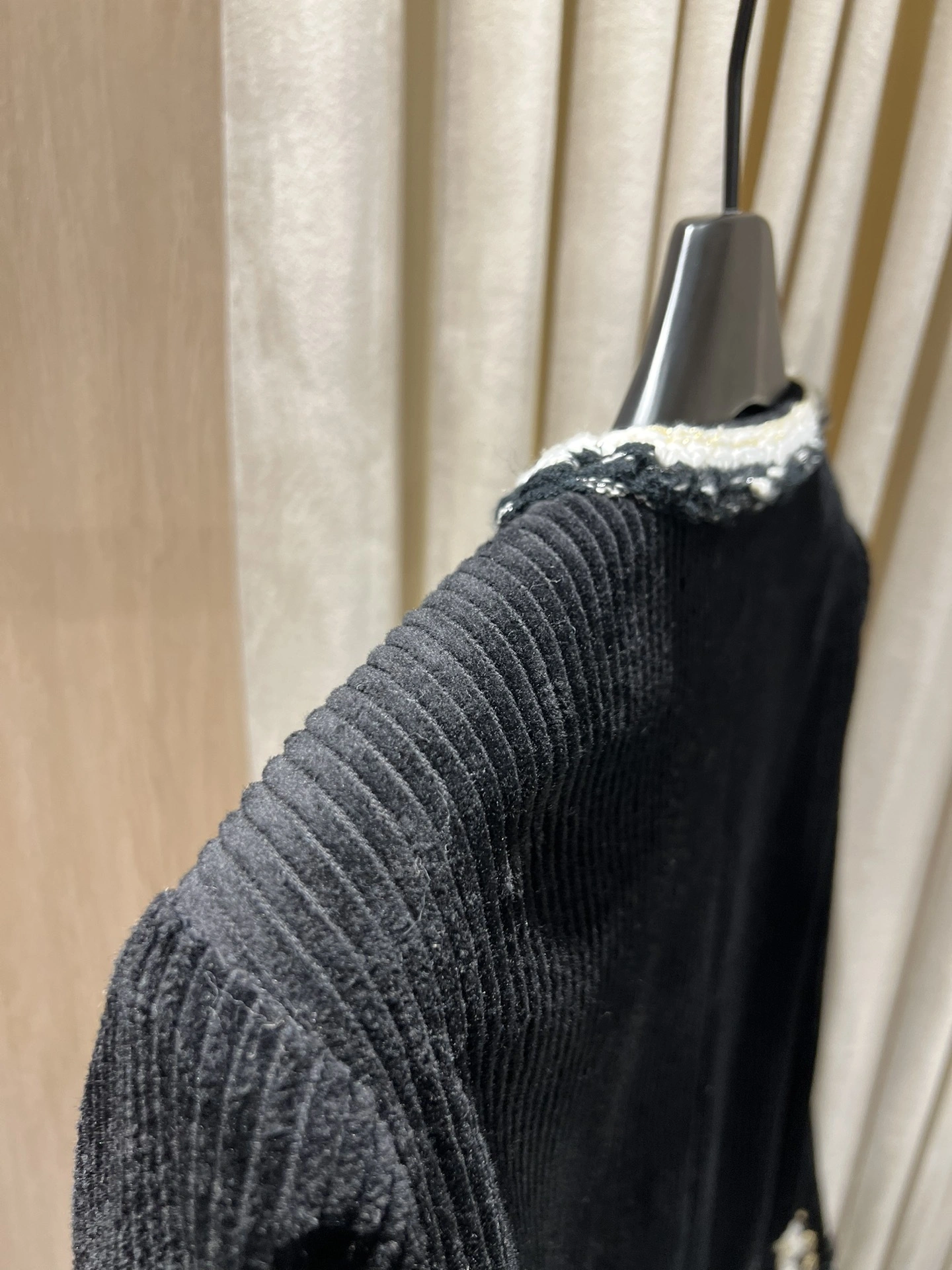 Victoria- 3h1958 Velvet Corduroy Jacket with Hand-woven Tweed Trim item:F-F140A1415H