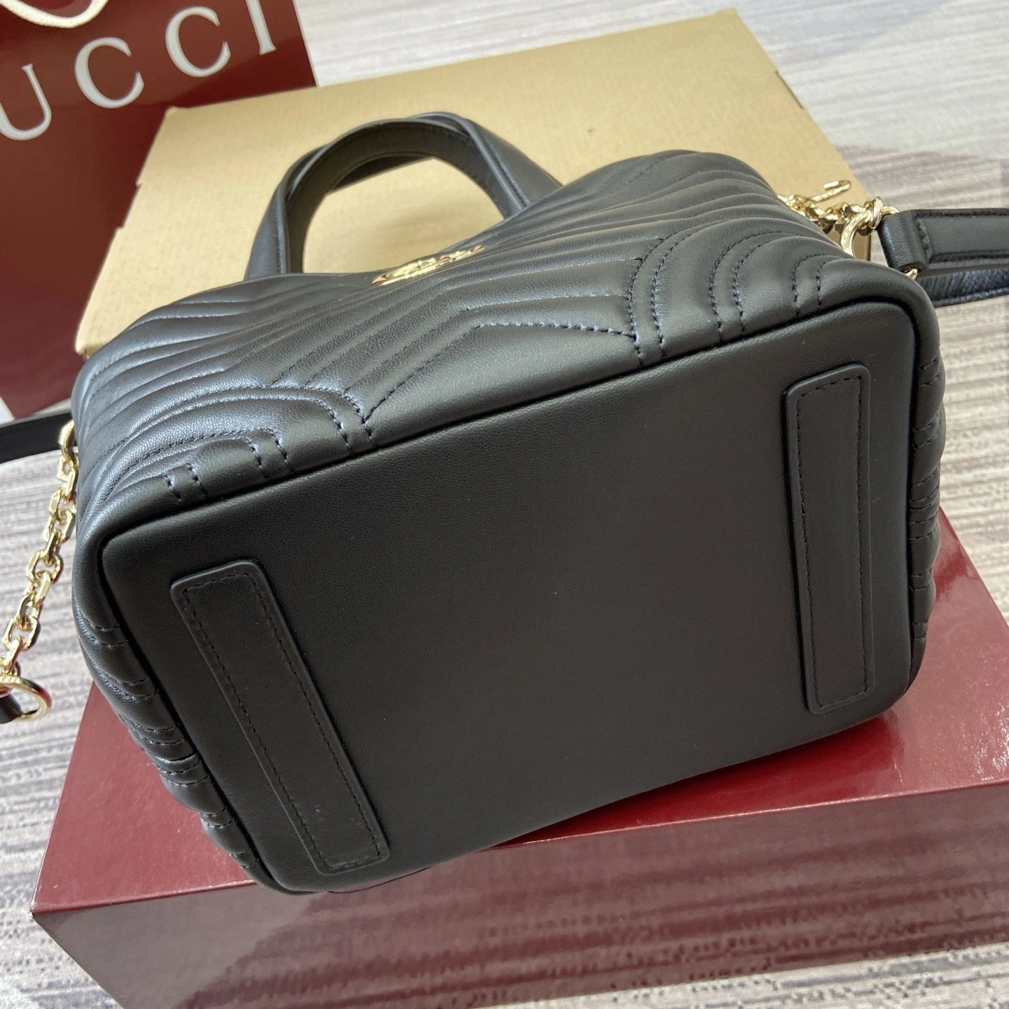 MOMO--6u33i 847386-AAFA1-1000 high quality version GG Marmont sheepskin item:E-B815K2530