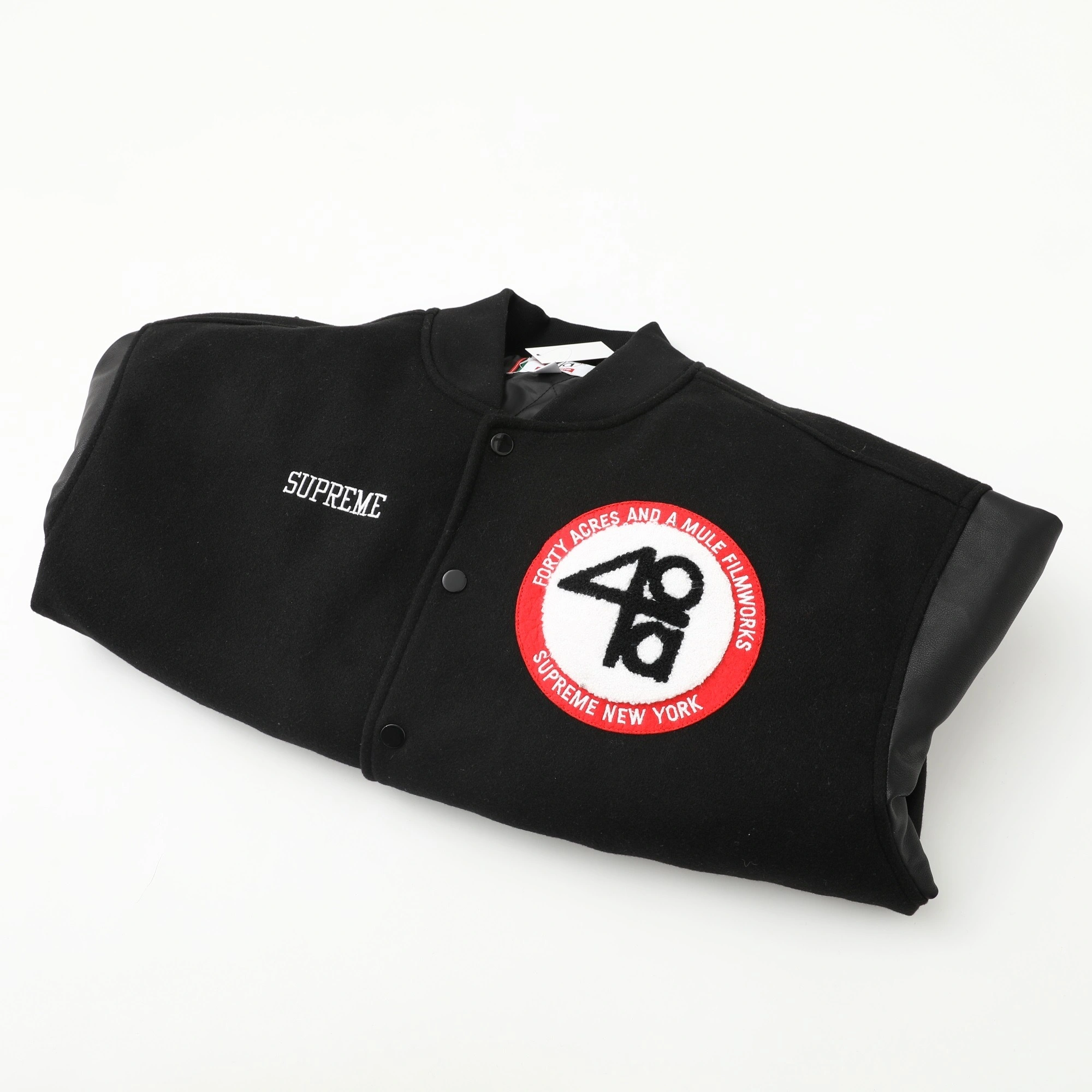 Gemini- S575 Supreme x 40 Acres SS25 WEEK9 Malcolm X Varsity Jacket embroidery item:E-F213I1017