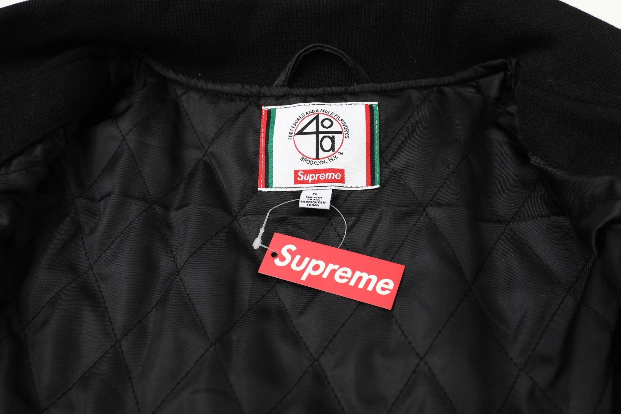 Gemini- S575 Supreme x 40 Acres SS25 WEEK9 Malcolm X Varsity Jacket embroidery item:E-F213I1017