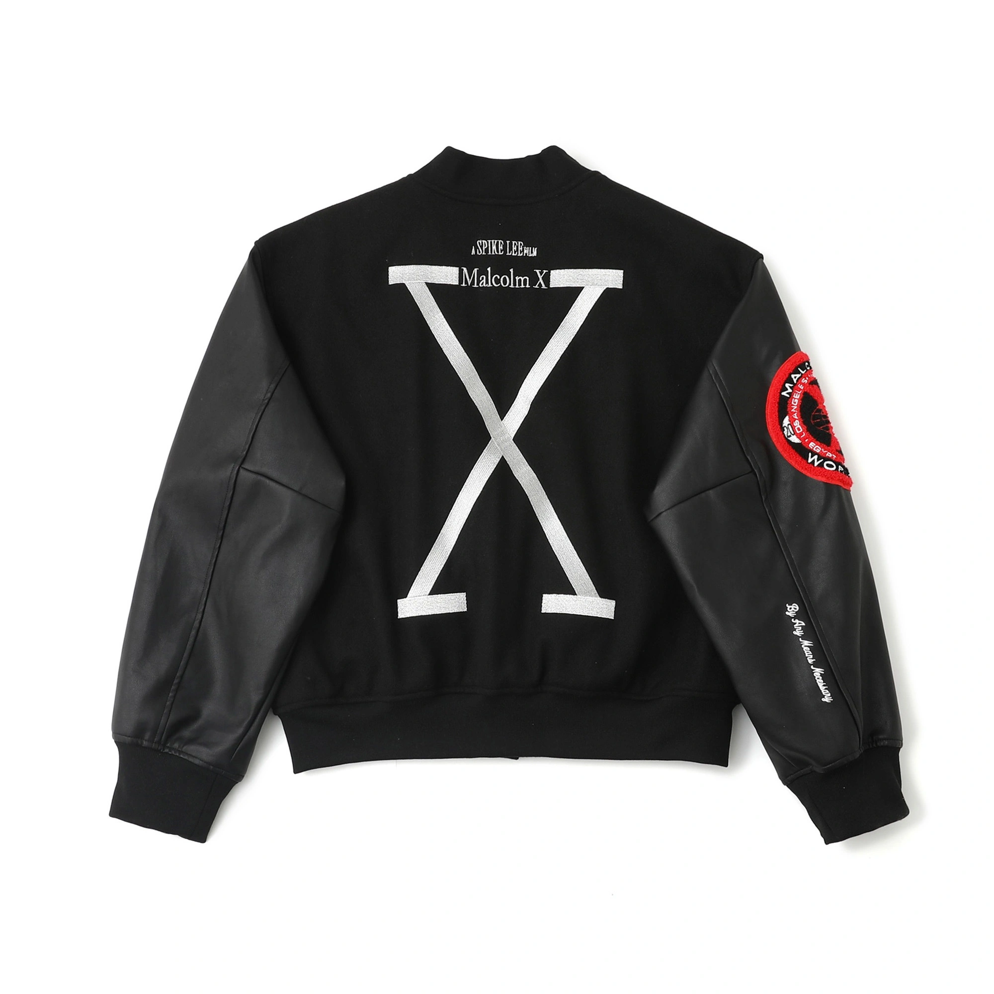 Gemini- S575 Supreme x 40 Acres SS25 WEEK9 Malcolm X Varsity Jacket embroidery item:E-F213I1017