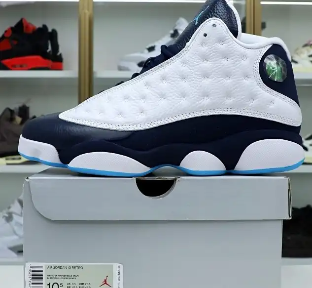 AIR JORDAN 13 RETRO WHITE OBSIDIAN POWDER BLUE 414571-144