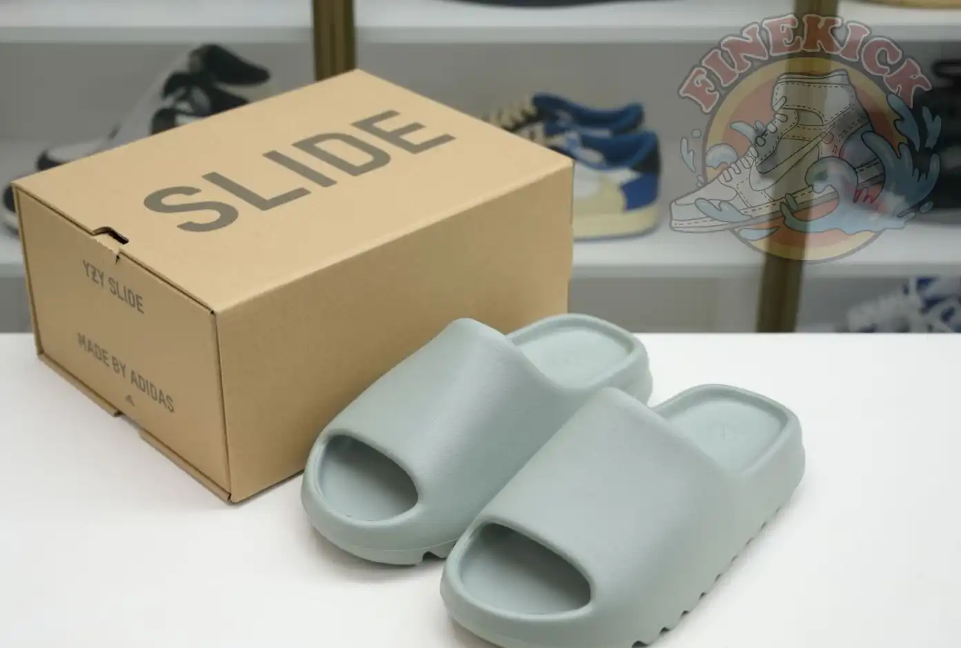 hype adidas originals Yeezy Slide Salt