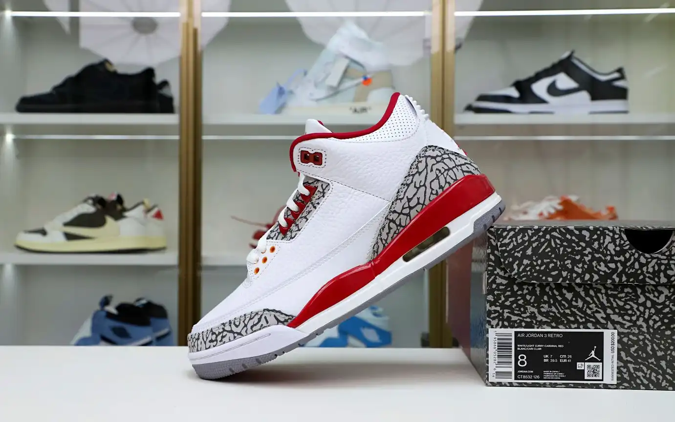 Air Jordan 3 Retro  Cardinal Red(CT8532-126）