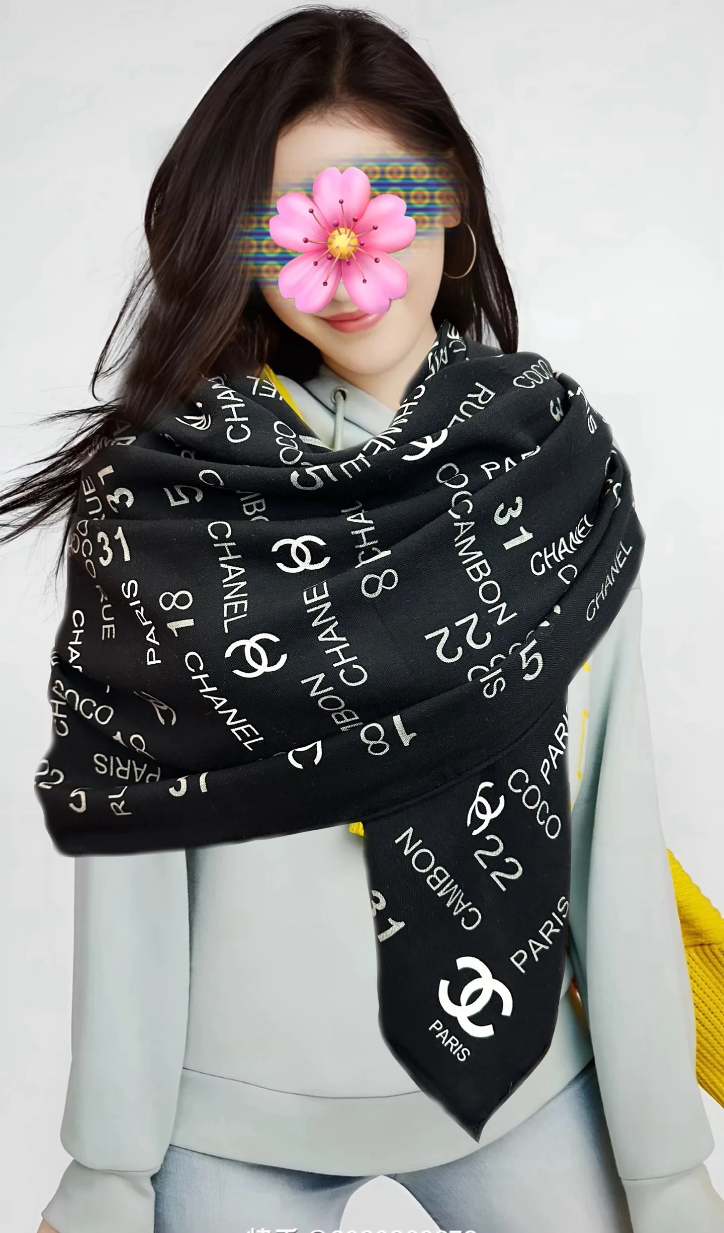 Packable Chanel Silk Scarf 3709