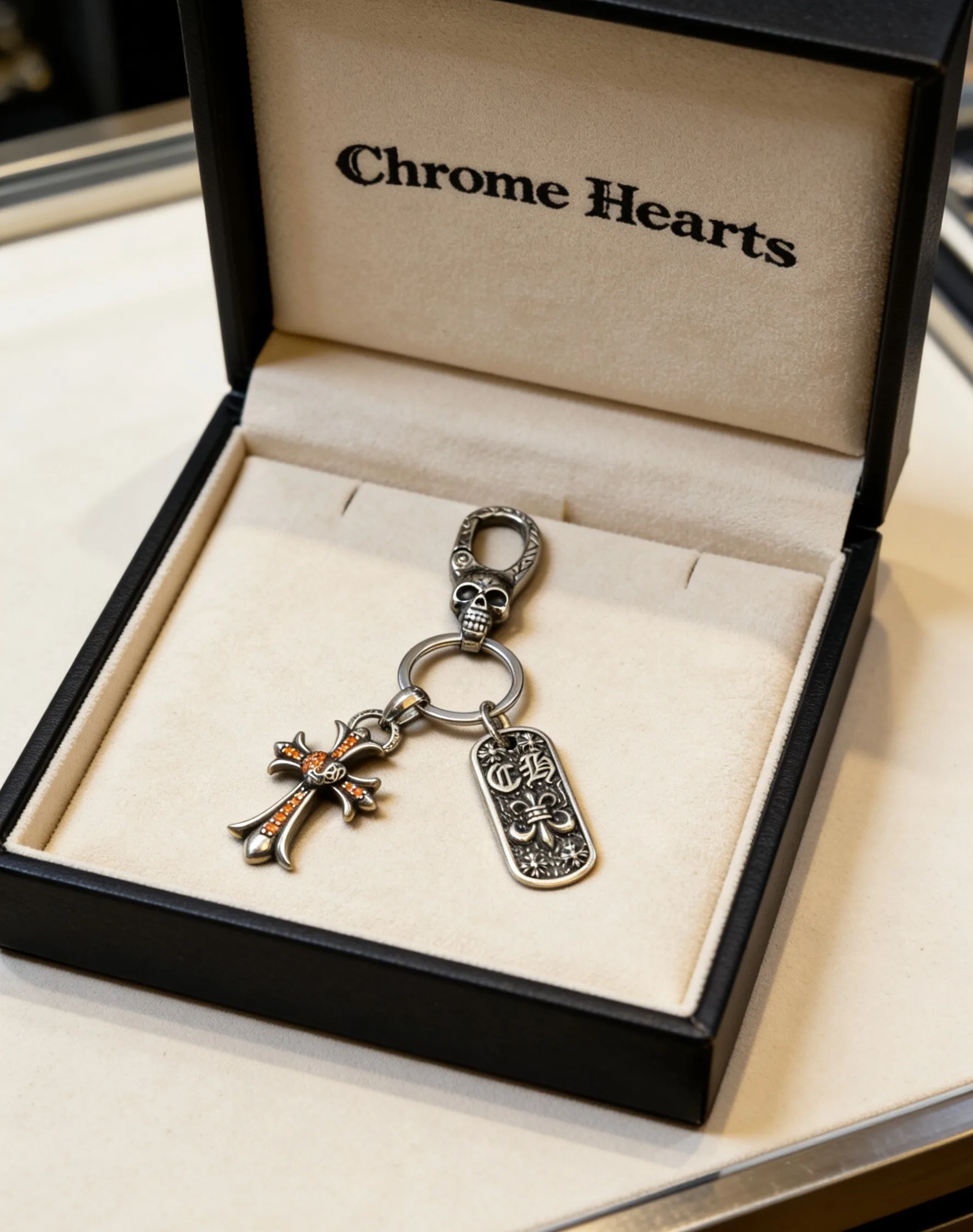 Sophisticated Chrome Hearts Keychain 1528