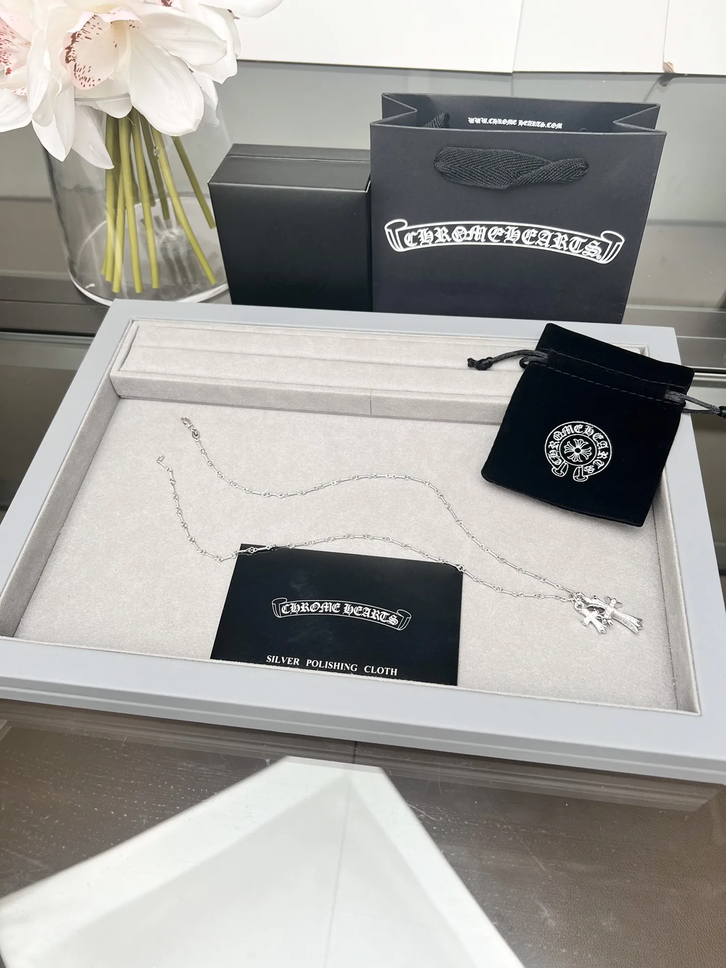 Compact Chrome Hearts Necklace 1585