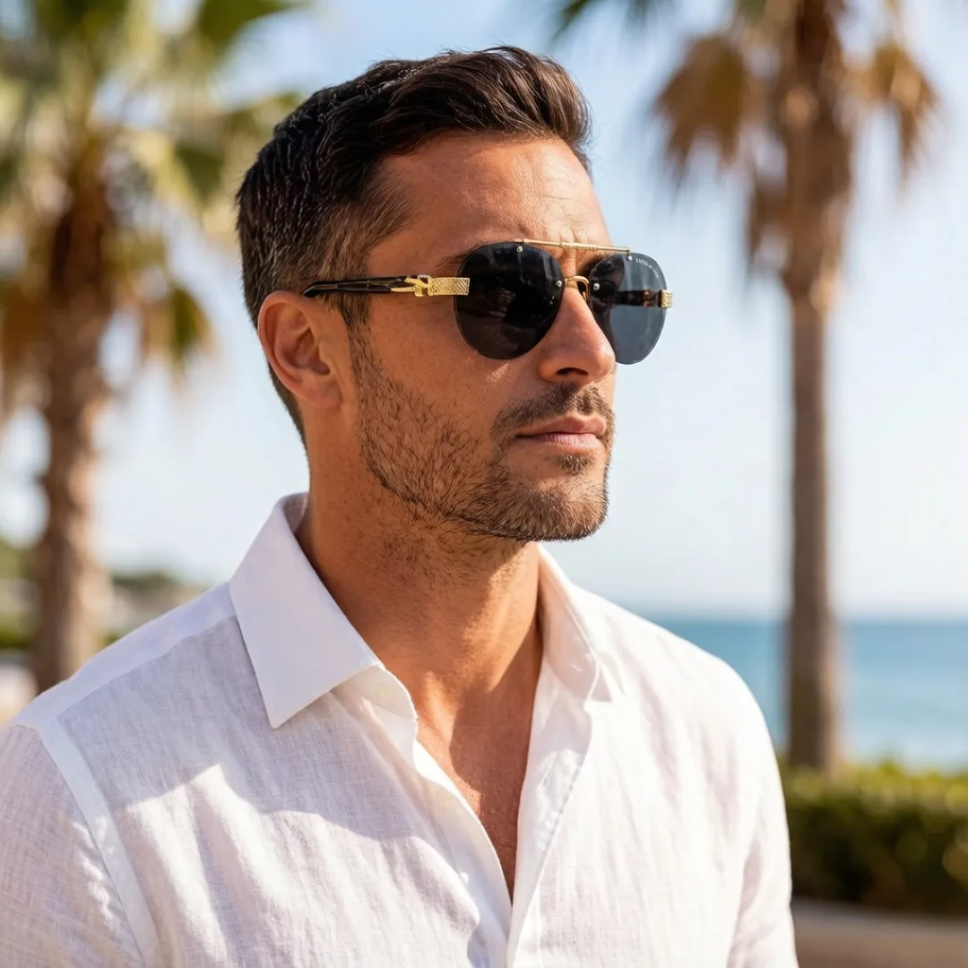 Bright Chrome Hearts Sunglasses 2033