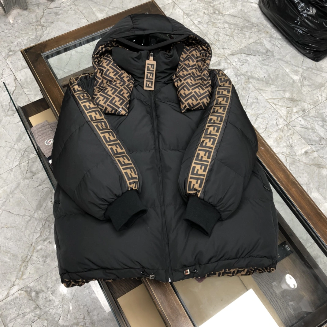 Affordable 1854 Fendi Down Feather Coat Long Sleeved For Unisex